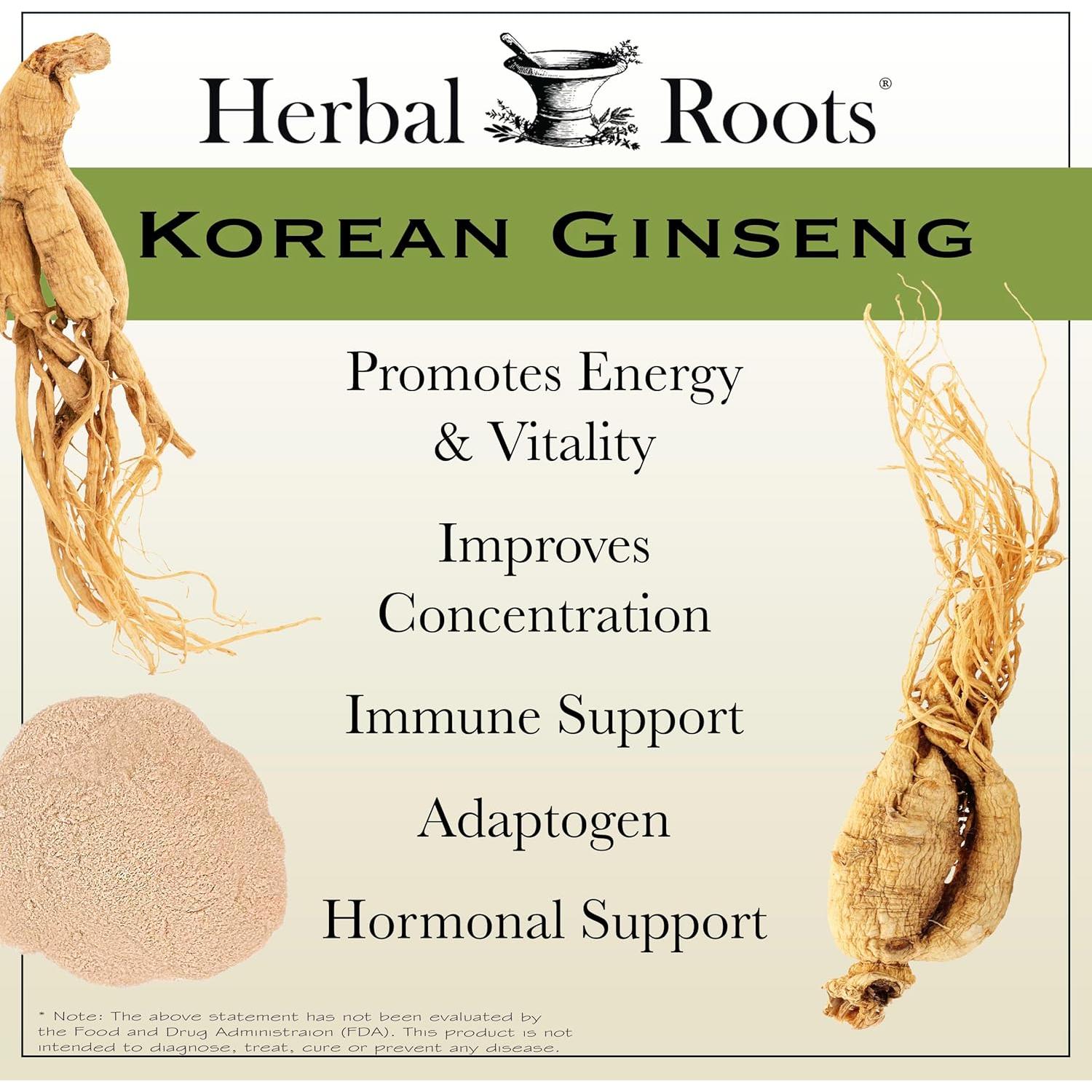 Trío de Suplementos Herbales para Mujeres Herbal Roots - Arándano, Ginseng Coreano, Cohosh Negro