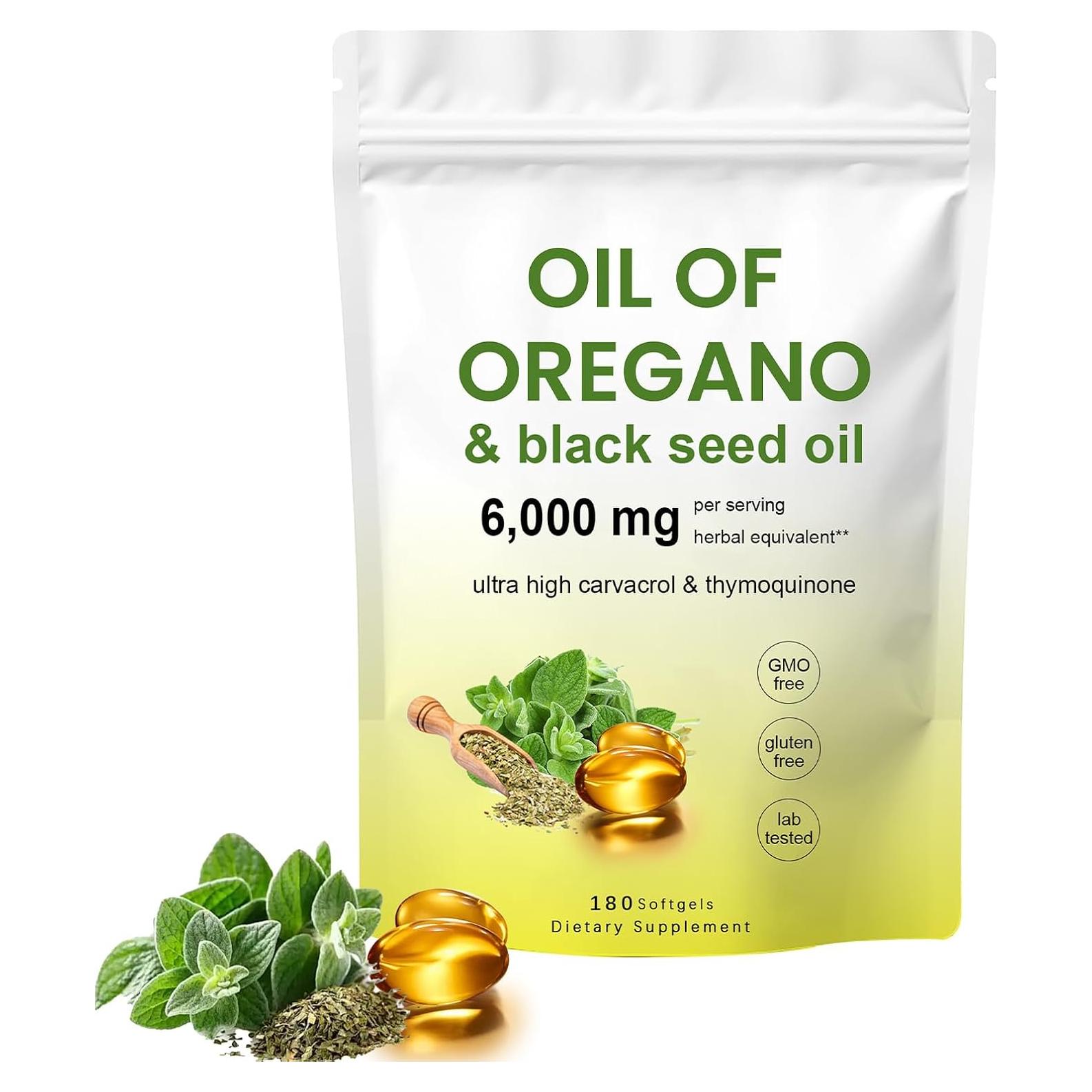 Aceite de Orégano Glowrizon 6000mg 180 Cápsulas Antioxidante