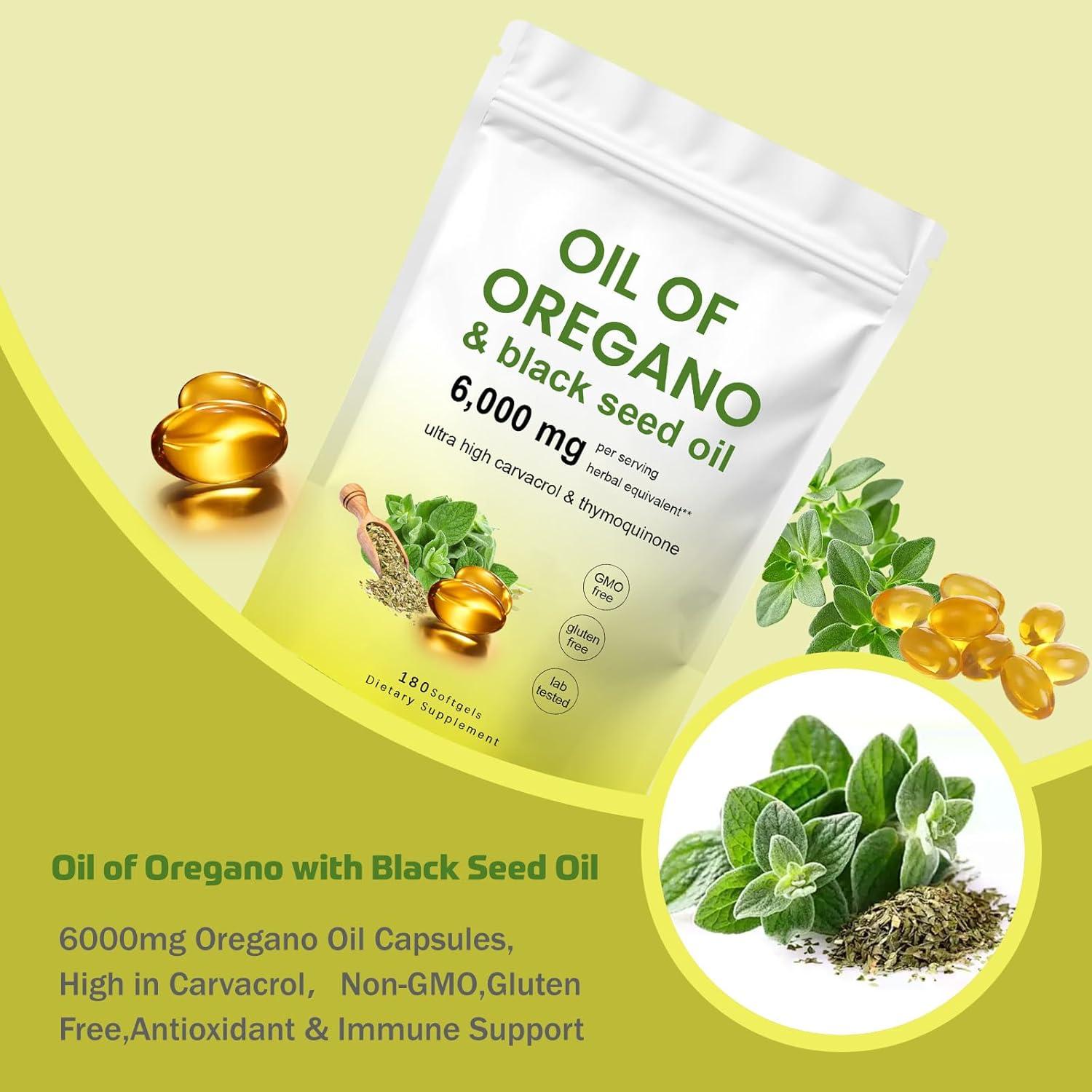 Aceite de Orégano Glowrizon 6000mg 180 Cápsulas Antioxidante