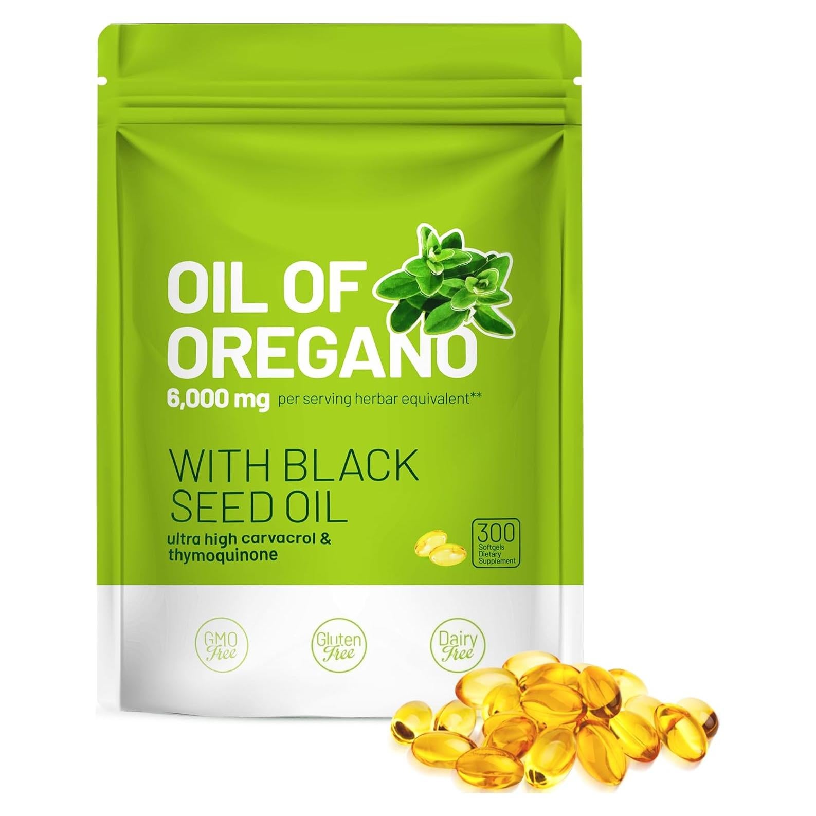 Aceite de Orégano y Semilla Negra Trihood 300 Softgels