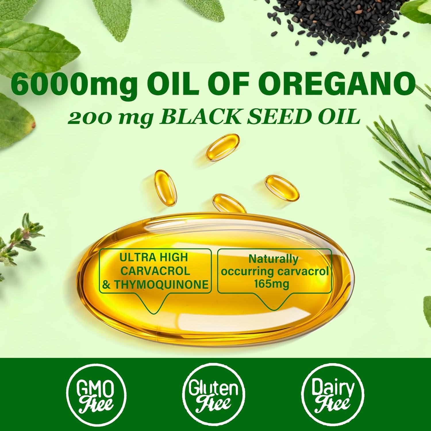 Aceite de Orégano y Semilla Negra Trihood 300 Softgels