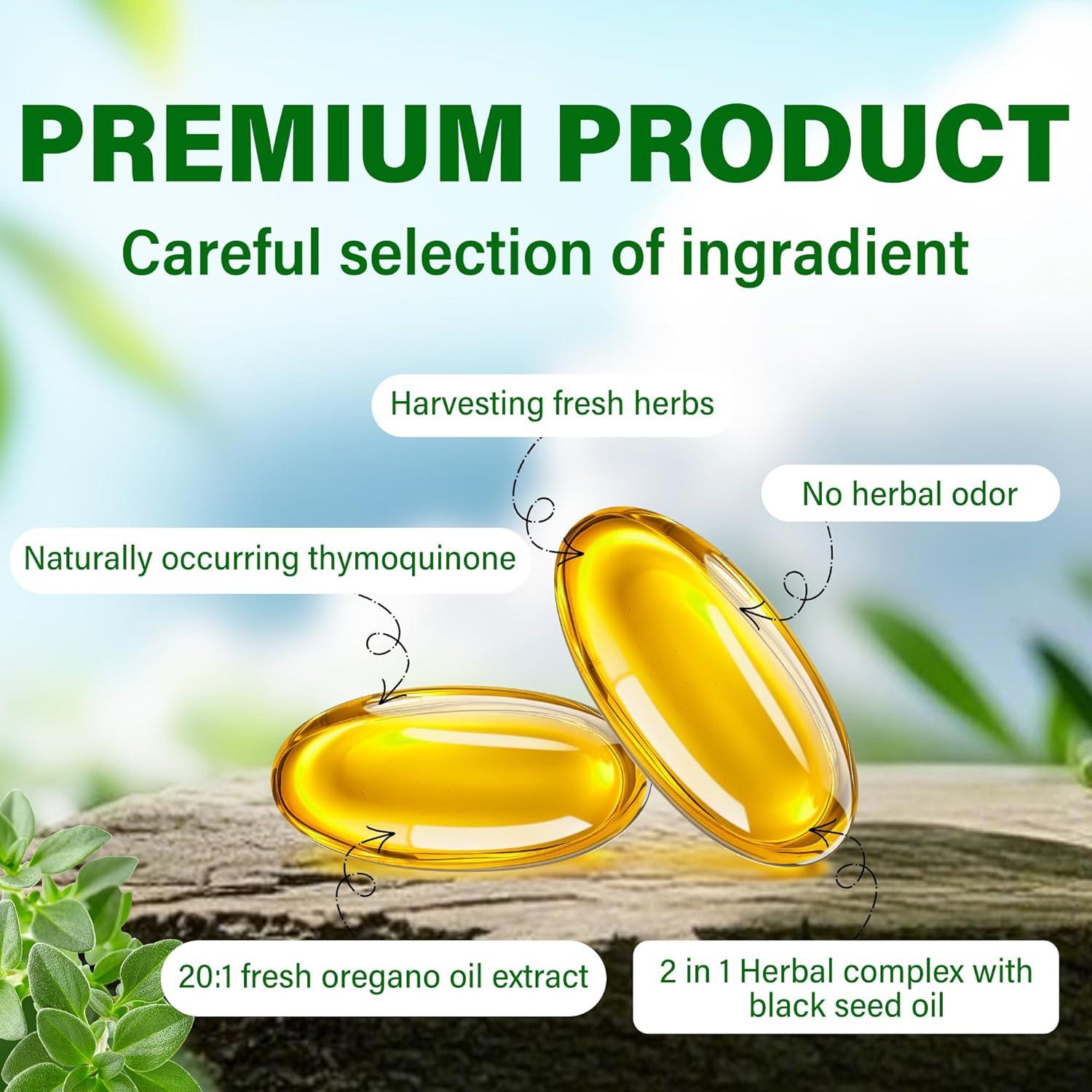 Aceite de Orégano y Semilla Negra Trihood 300 Softgels