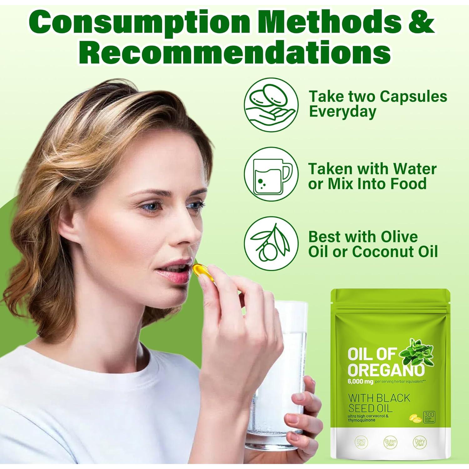 Aceite de Orégano y Semilla Negra Trihood 300 Softgels