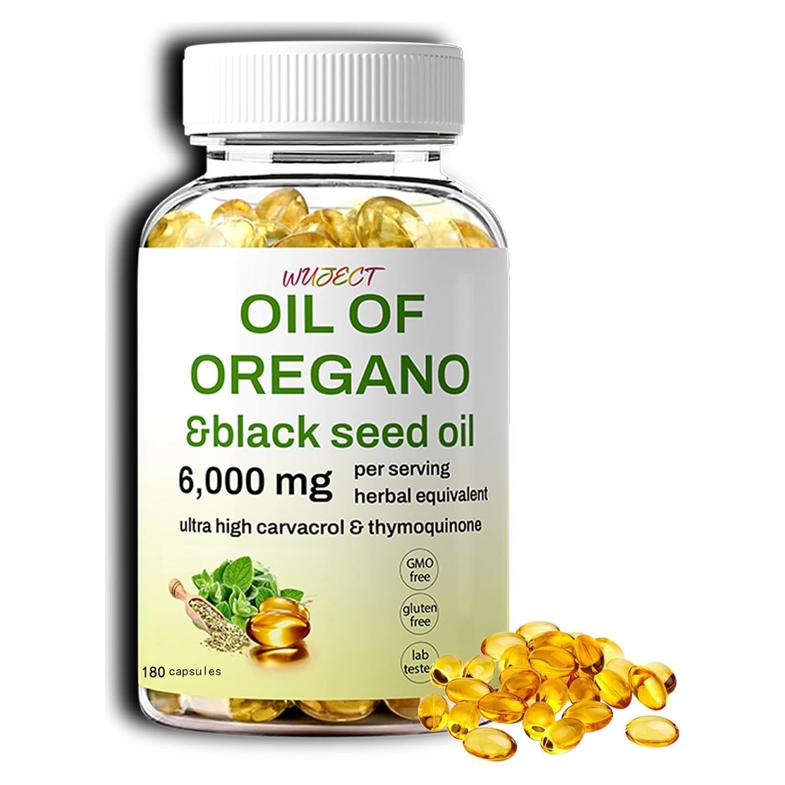 Suplemento de Aceite de Orégano y Semilla Negra WUJECT 180 Softgels