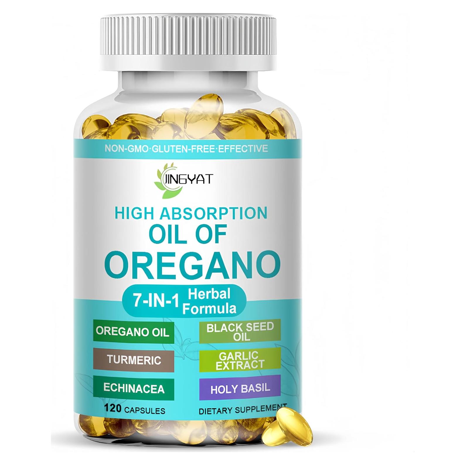 Cápsulas Blandas de Aceite de Orégano y Semilla Negra 7-en-1