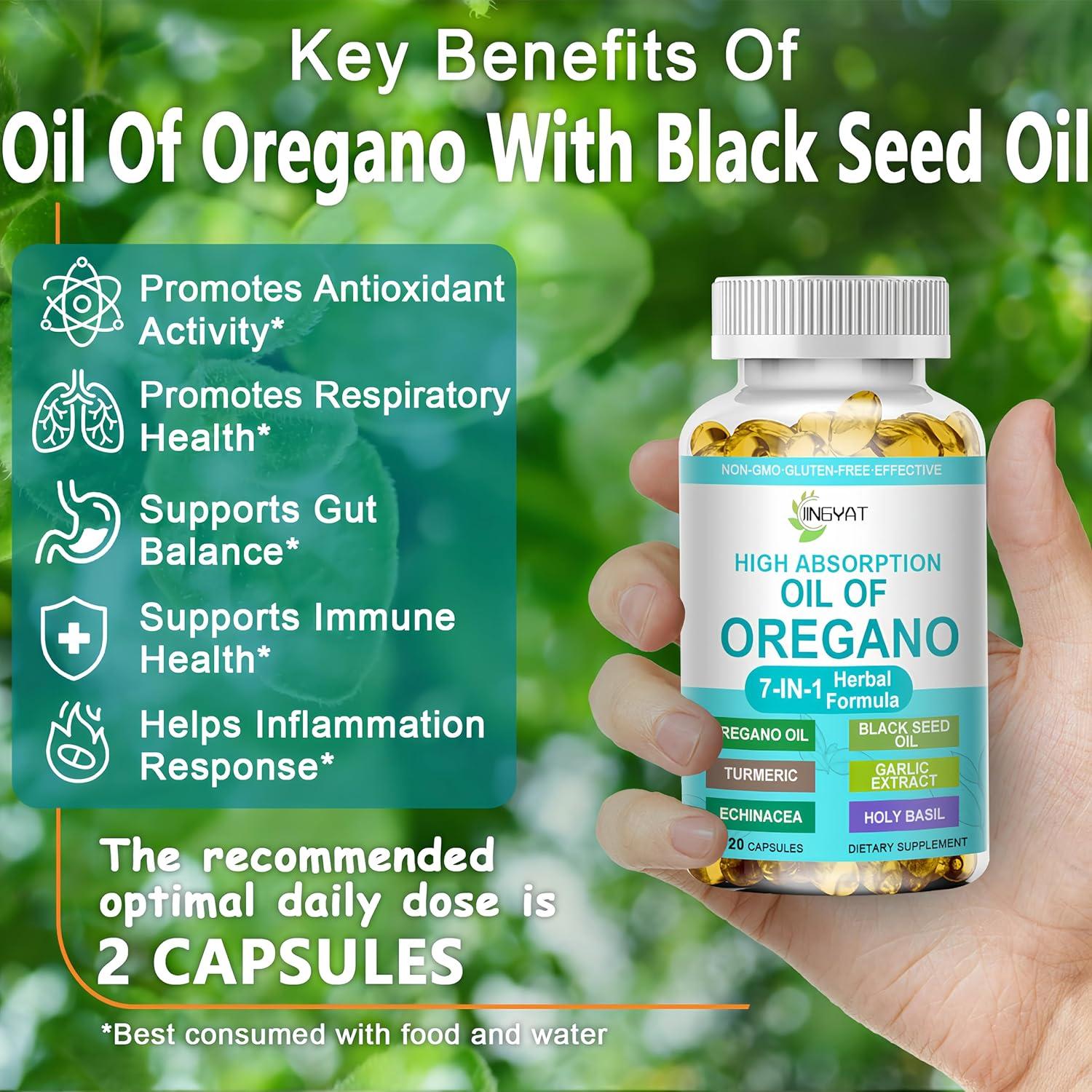 Cápsulas Blandas de Aceite de Orégano y Semilla Negra 7-en-1