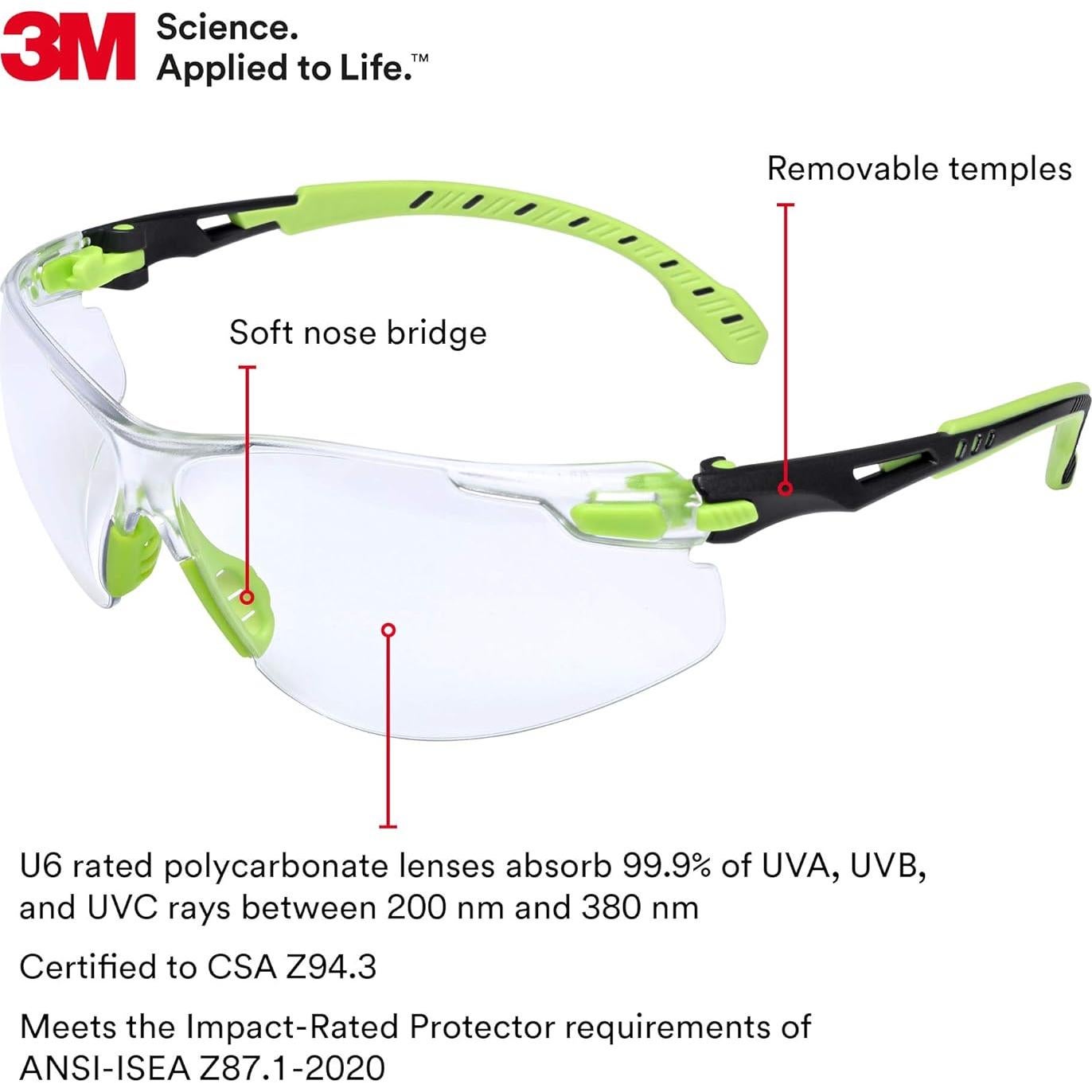 Gafas de Seguridad 3M Solus 1000 Lente Anti-Niebla UV