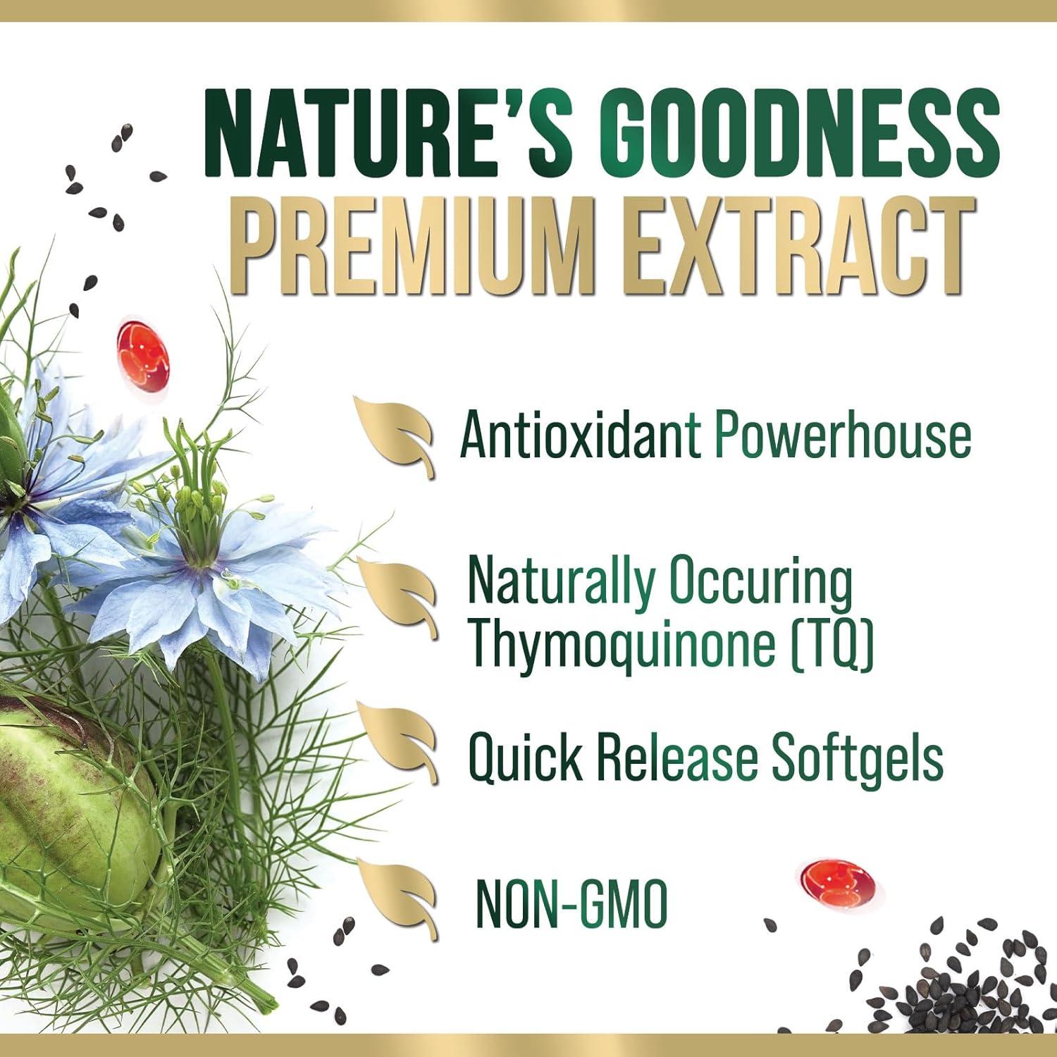 Suplemento Aceite de Semilla Negra Nature's Nutrition 1000mg 180 Softgels