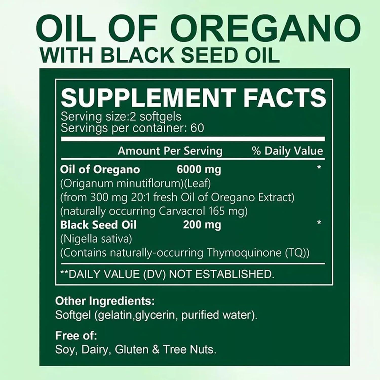 ZAYMAN Aceite de Orégano Softgels 6000mg + Semilla Negra 200mg