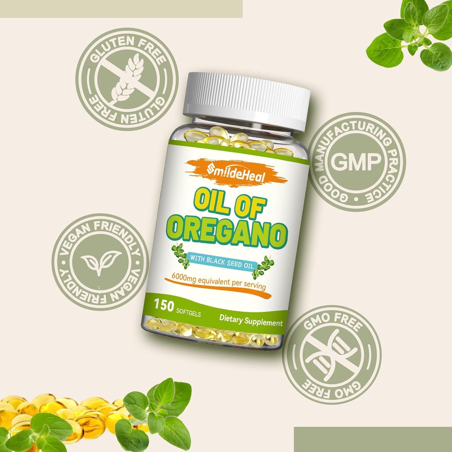 Aceite de Orégano 6000mg + Semilla Negra 200mg - 150 Softgels