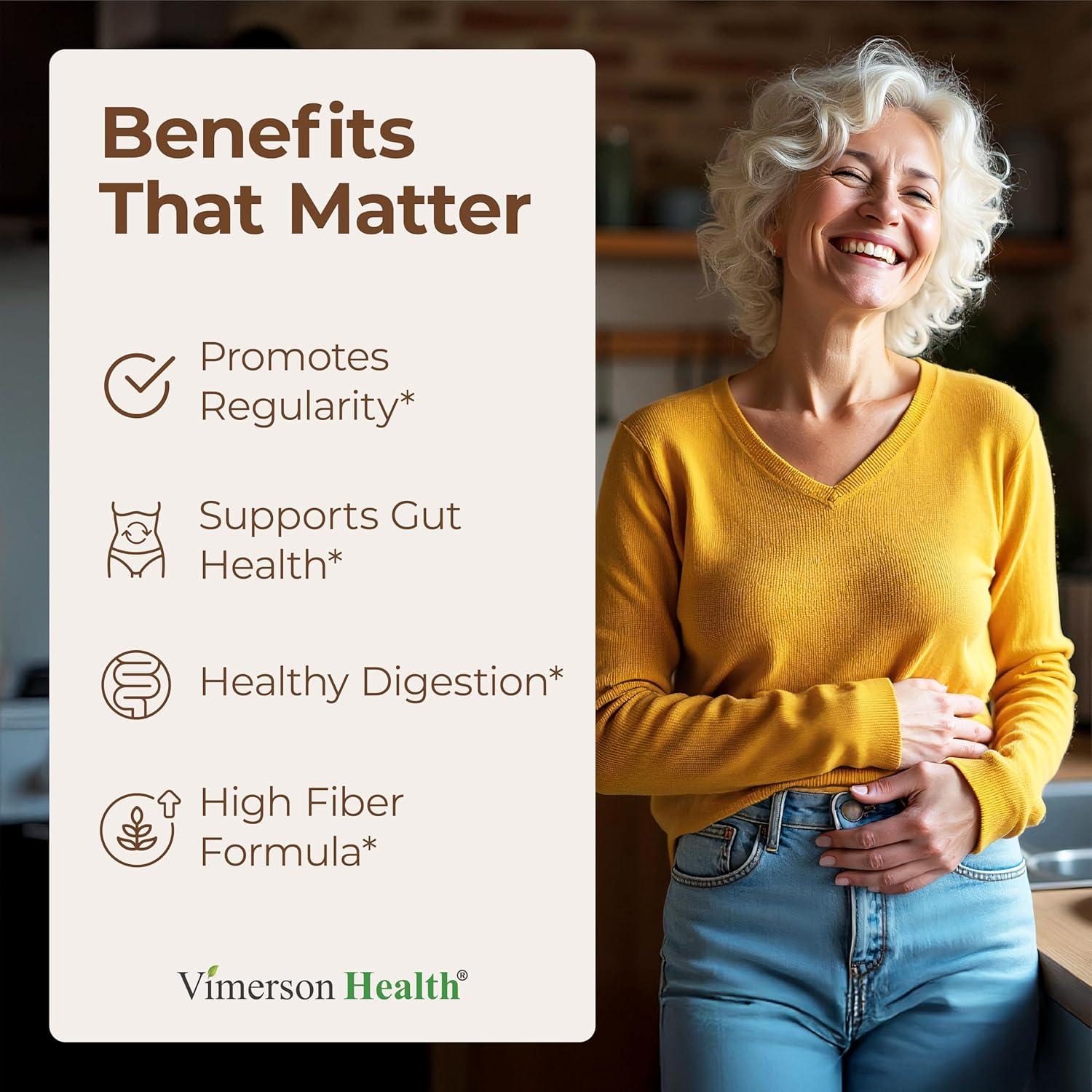 Suplemento de fibra Vimerson Health 60 cápsulas psyllium y jengibre