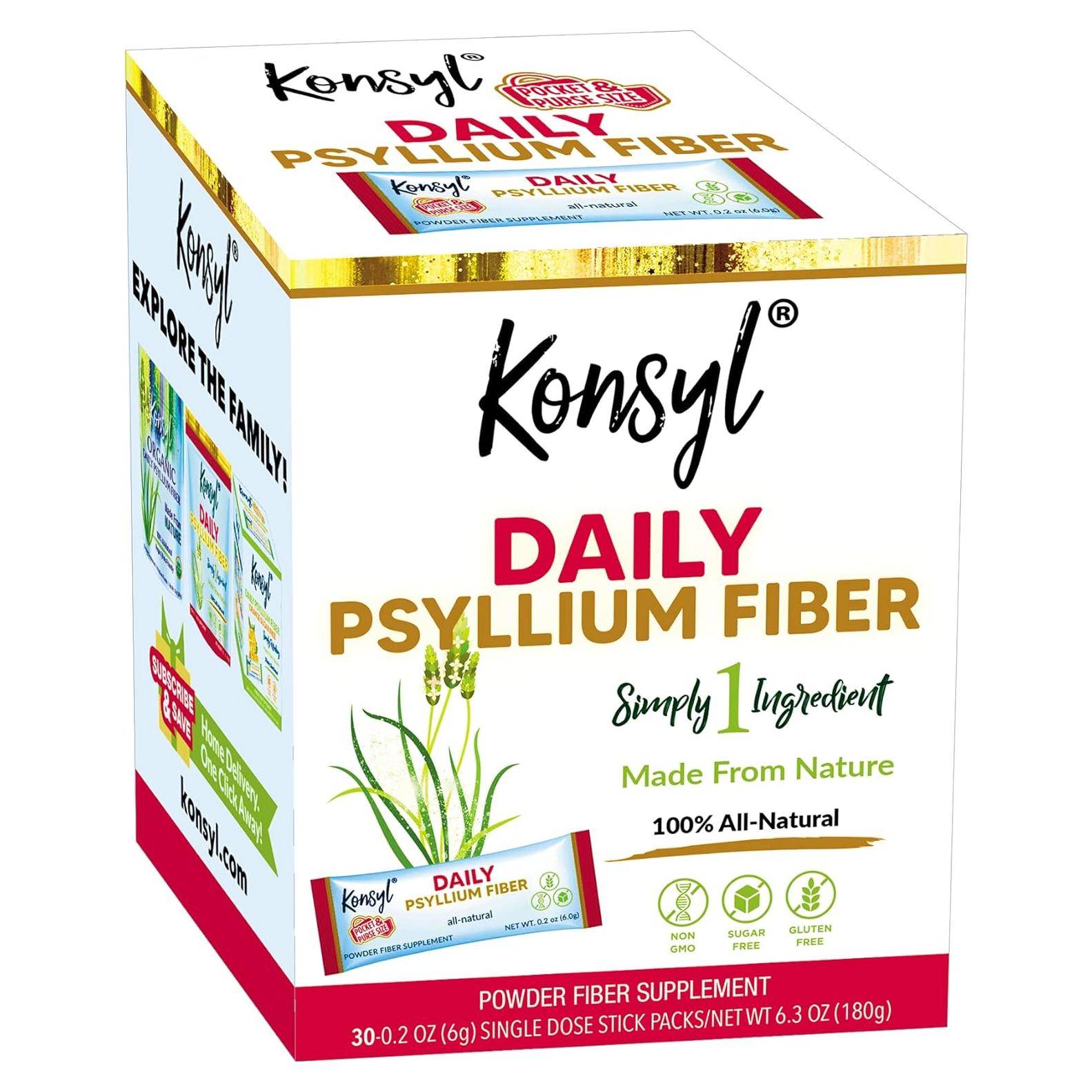 Konsyl Polvo de Fibra de Psyllium 30 Paquetes - 5g Fibra