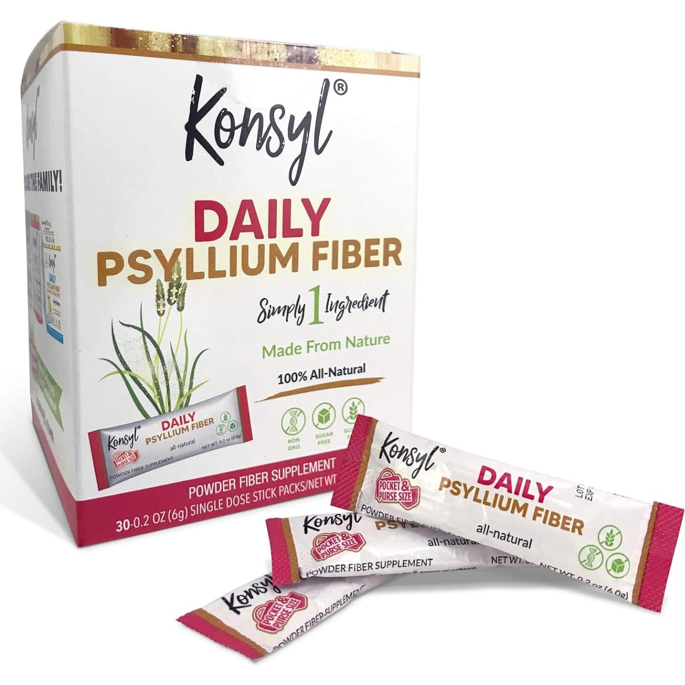 Konsyl Polvo de Fibra de Psyllium 30 Paquetes - 5g Fibra