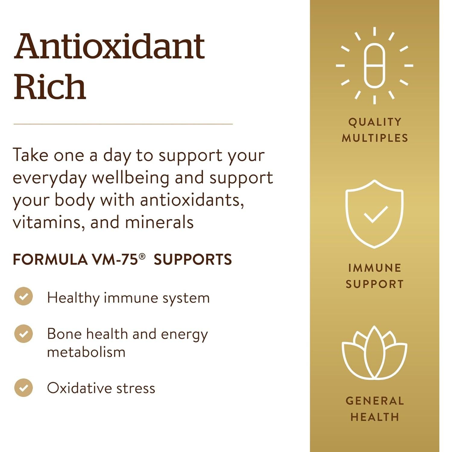 Multivitamina Solgar Formula VM-75 90 Tabletas Veganas