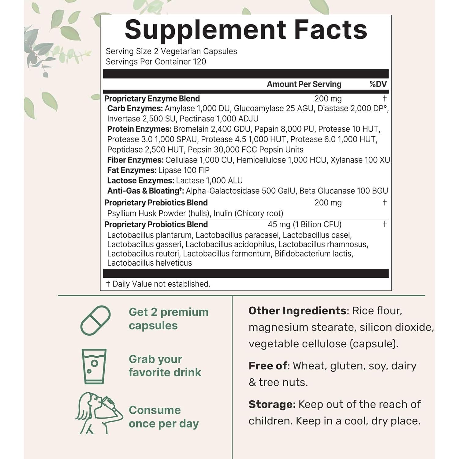 Super Enzimas Digestivas Micro Ingredients 240 Cápsulas Veganas