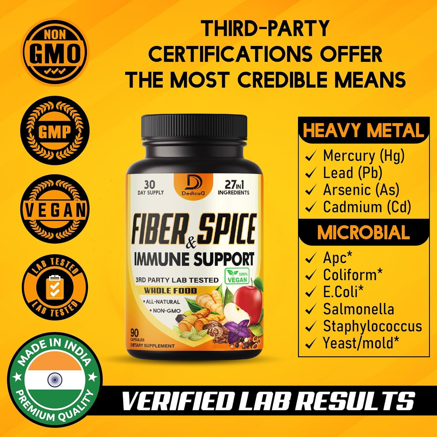 Suplemento de Fibra y Especias DEDICAD 90 Cápsulas 1 Mes