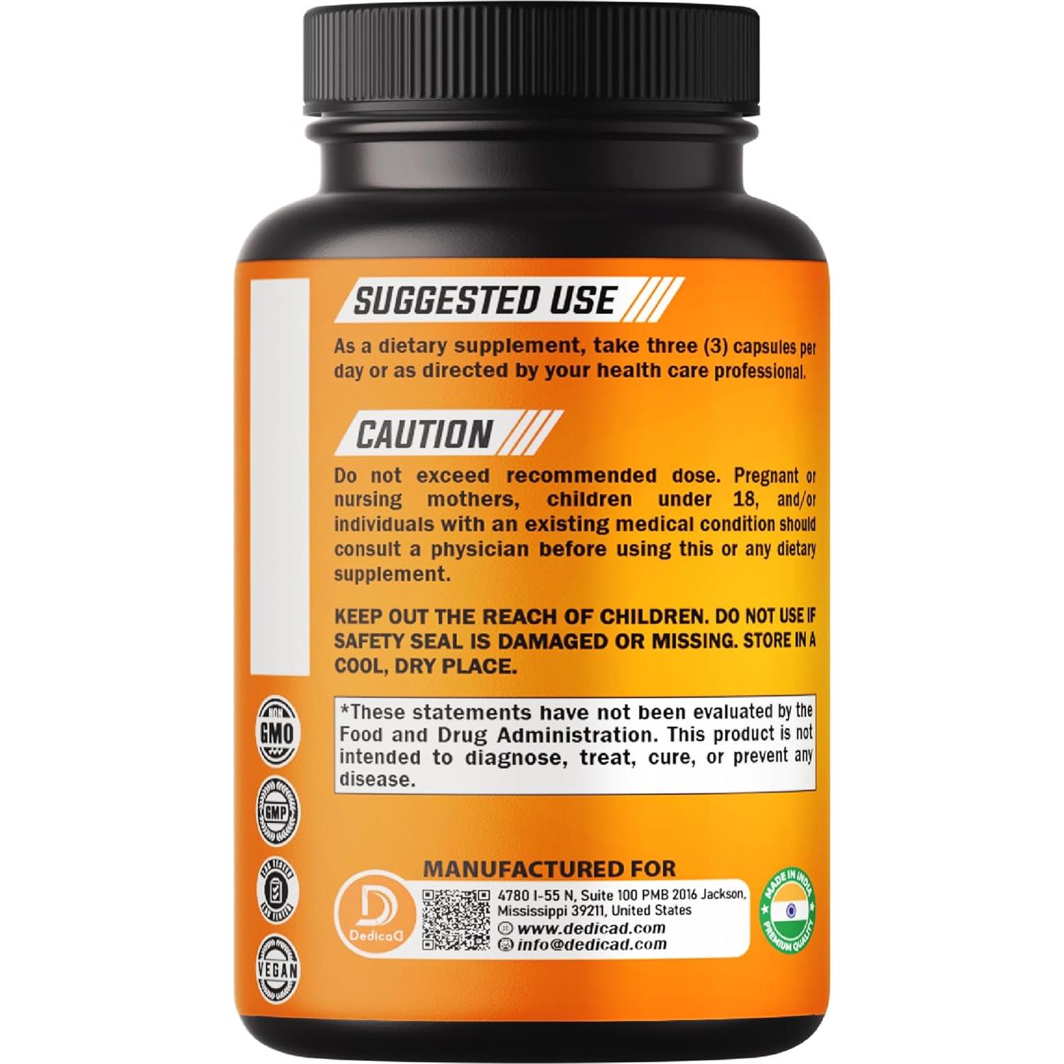 Suplemento de Fibra y Especias DEDICAD 90 Cápsulas 1 Mes