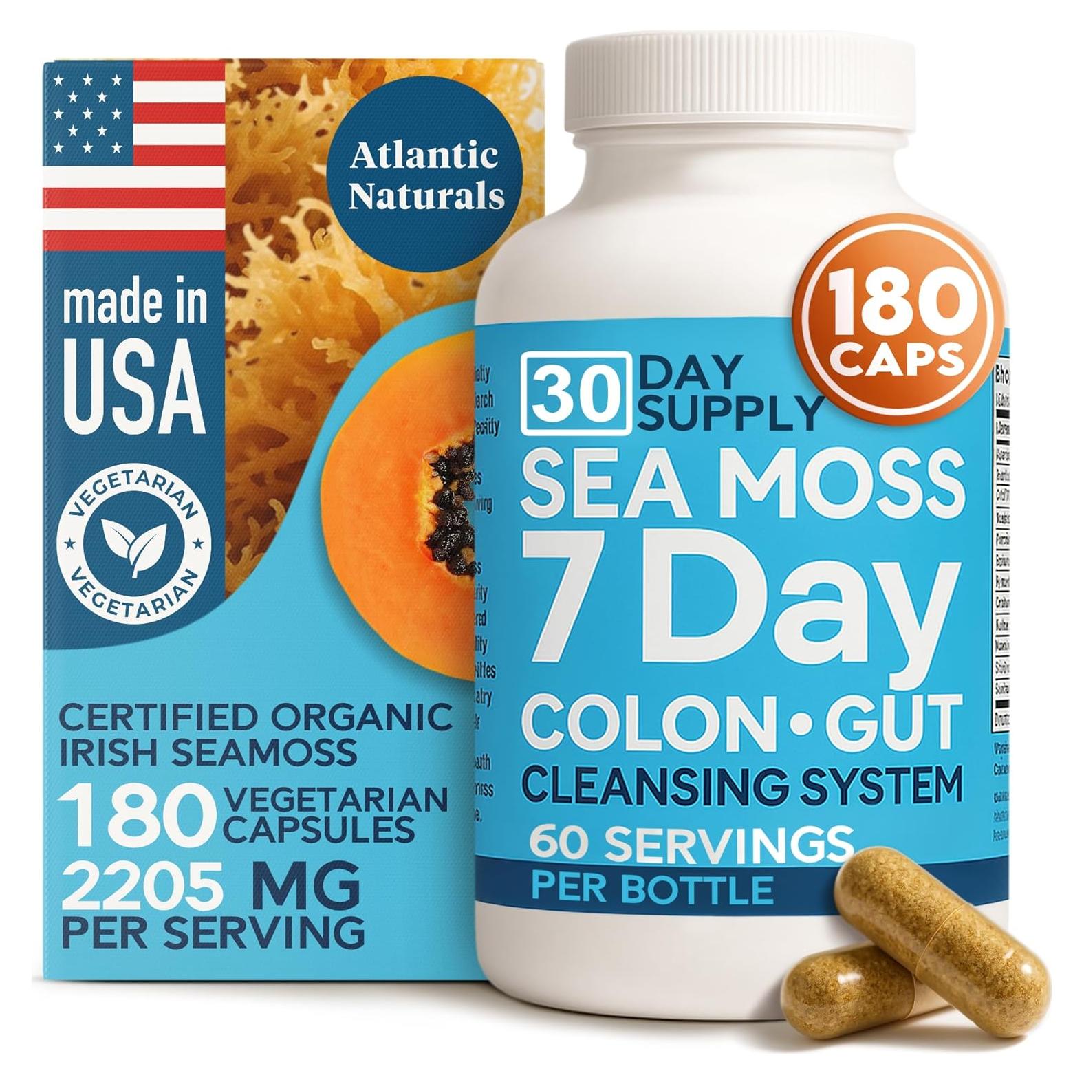 Atlantic Naturals Musgo Marino 180 Cápsulas - Limpieza Digestiva