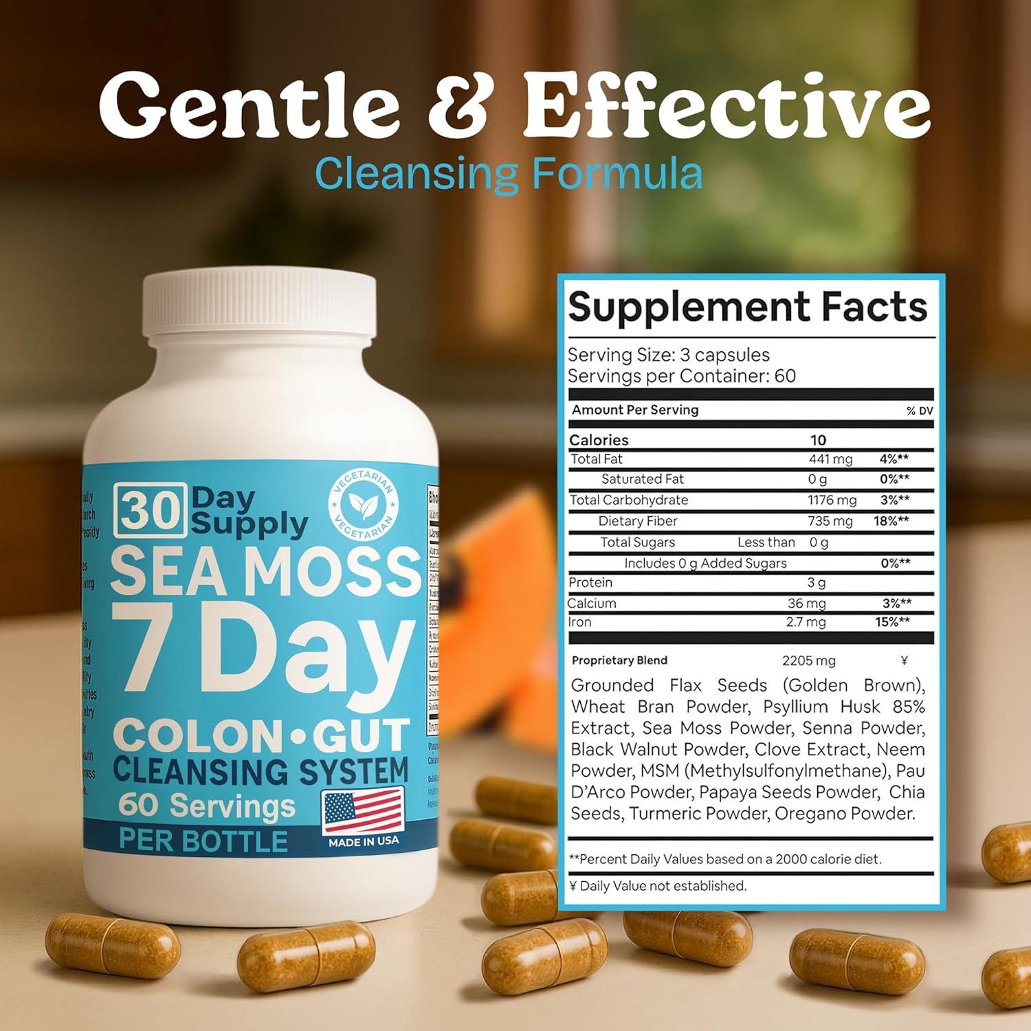 Atlantic Naturals Musgo Marino 180 Cápsulas - Limpieza Digestiva