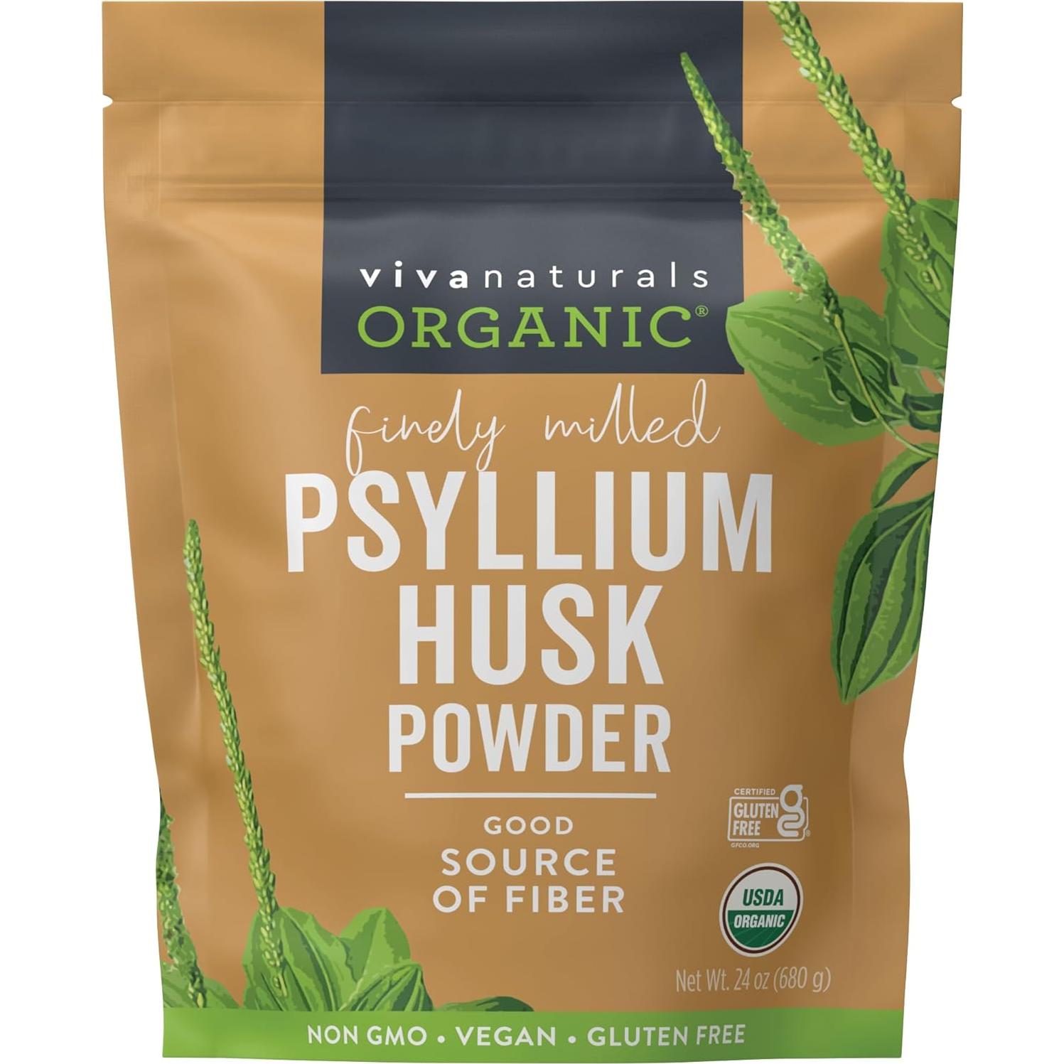 Paquete Viva Naturals 680 g Psyllium Orgánico + 236 ml Limpiador Facial Vanicream