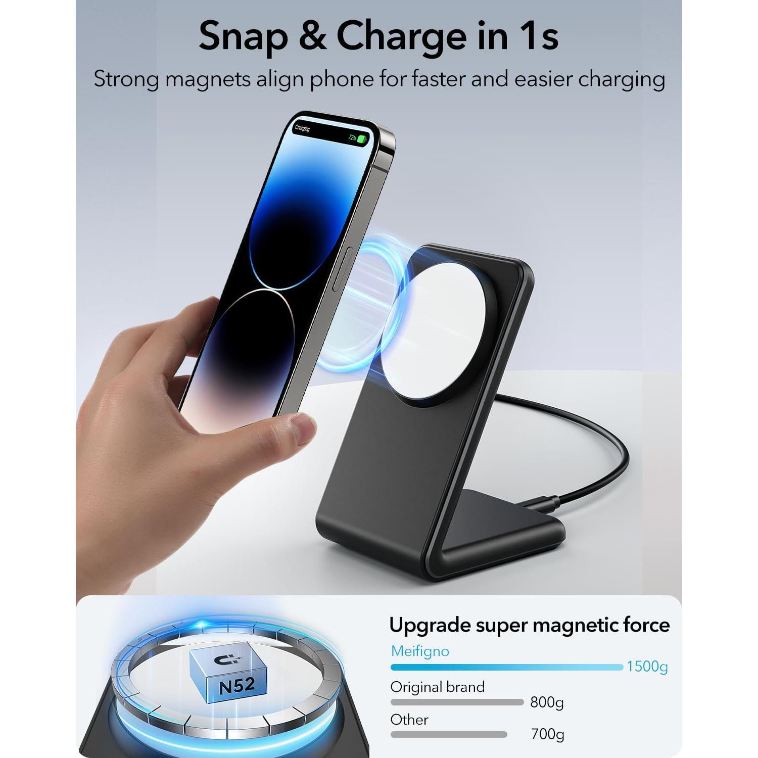Cargador Inalámbrico Magnético Meifigno 20W para iPhone 16/15/14/13/12