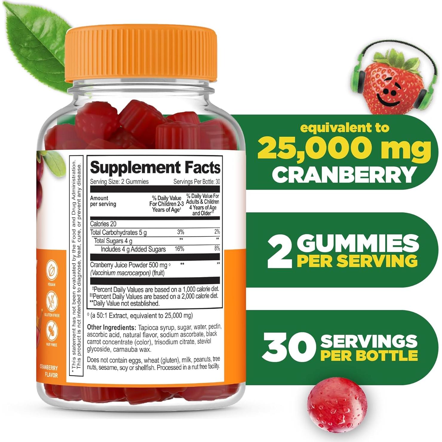 Gomitas de Arándano Lifeable 60 Unidades | Suplemento Vegano