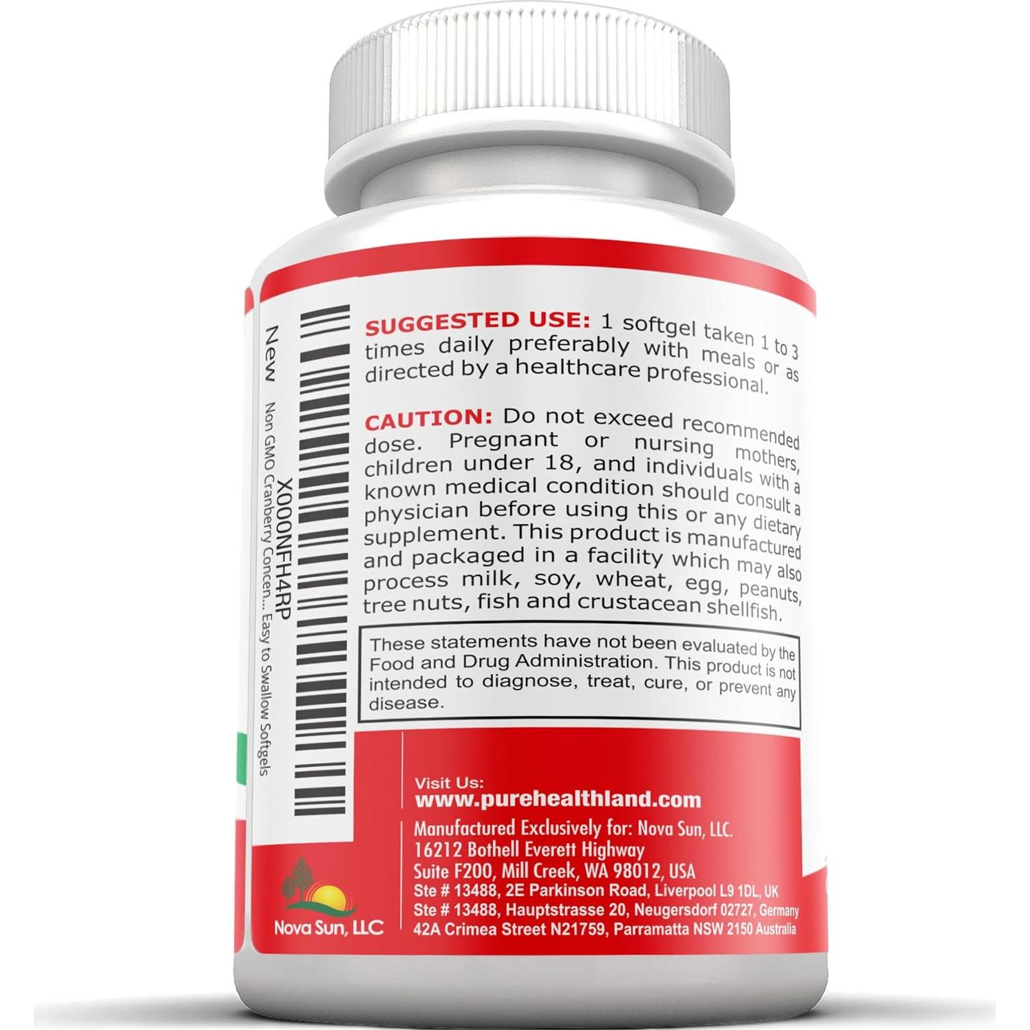 Concentrado de Arándano No Transgénico 12600mg - 60 Cápsulas Blandas