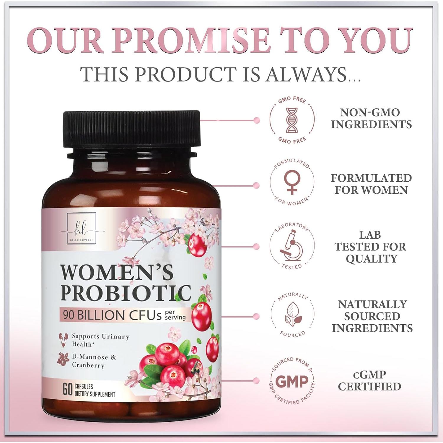 Probioticos Femeninos Hello Lovely 60 Cápsulas 90 Mil Millones CFU