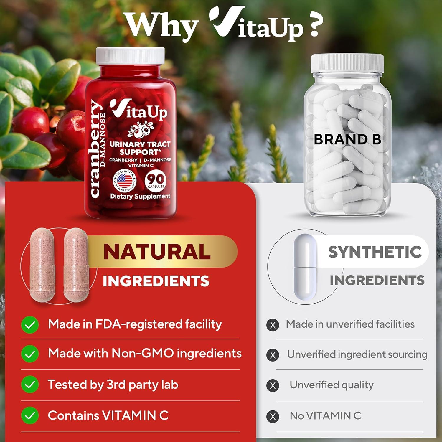 D-Mannosa con Arándano y Vitamina C VitaUp 1000mg - 90 Cápsulas