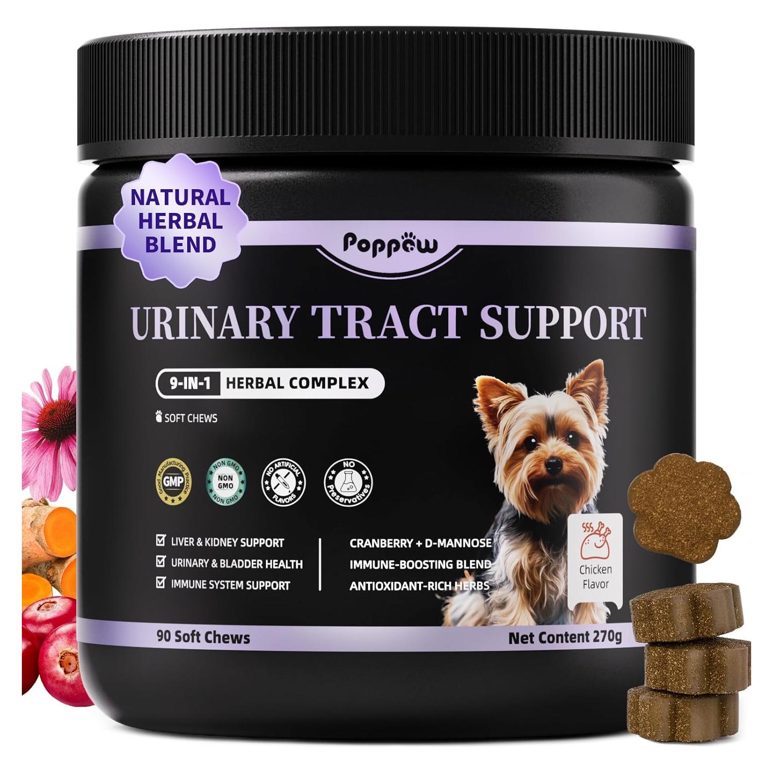 Suplemento Urinario para Perros POPPAW - 90 Controles Sabor Pollo