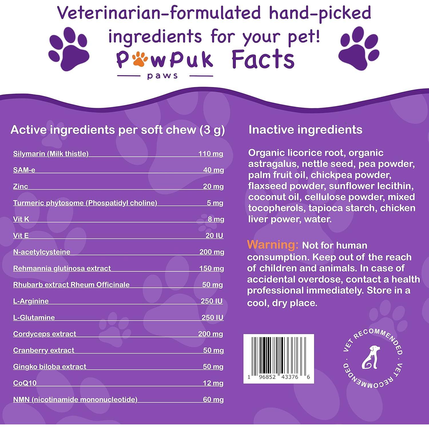 Suplemento para Perros PawPuk Paws - Hígado y Riñón con SAMe