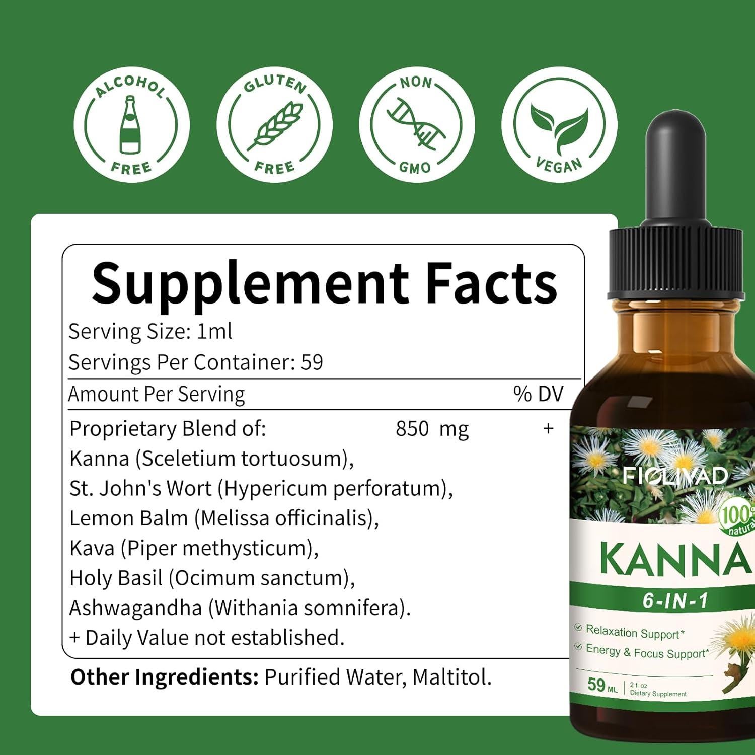 Extracto de Kanna 60ml - Suplemento Herbal Relajante y Energizante