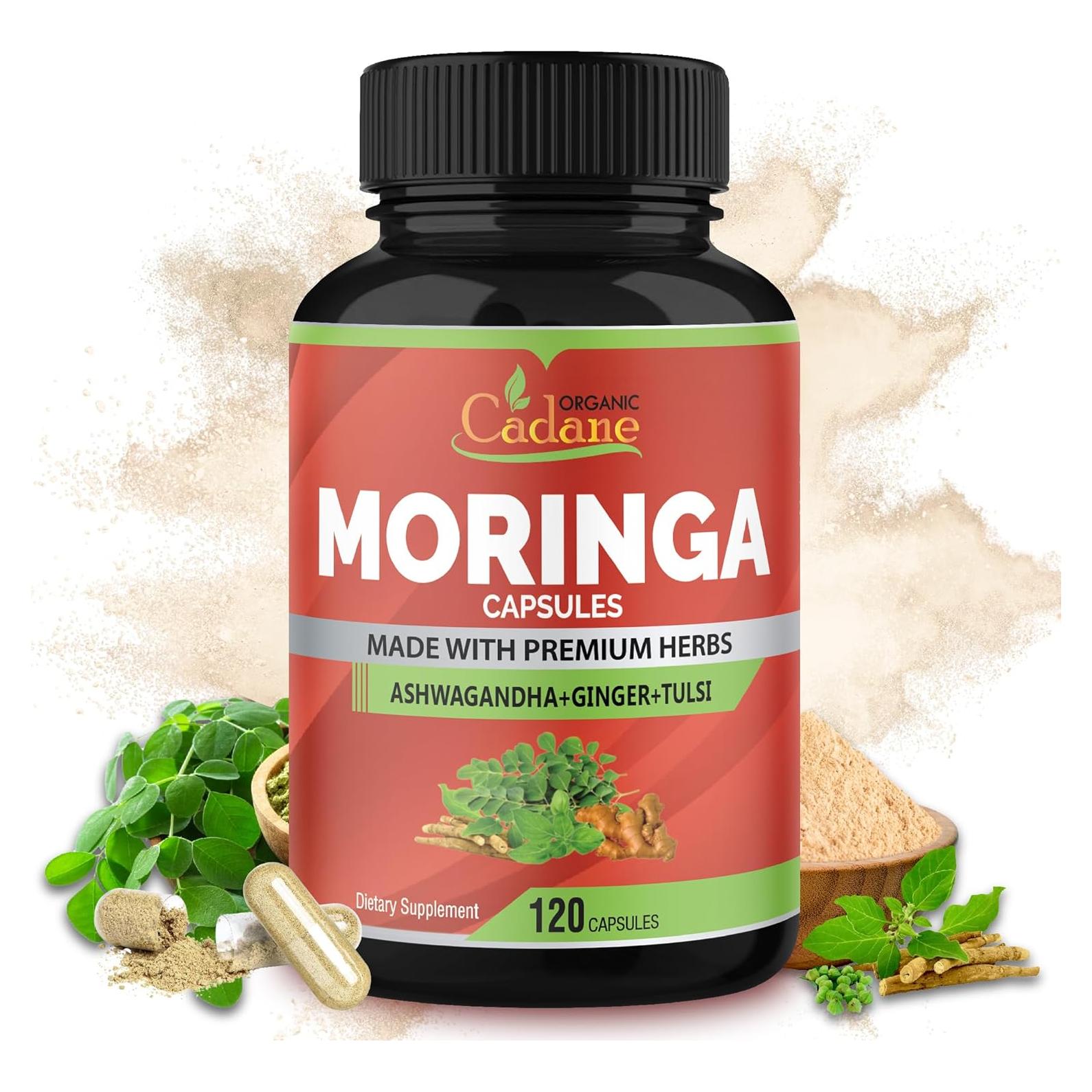 Cápsulas de Moringa Orgánica Cadane 120 unidades - Suplemento Inmunológico
