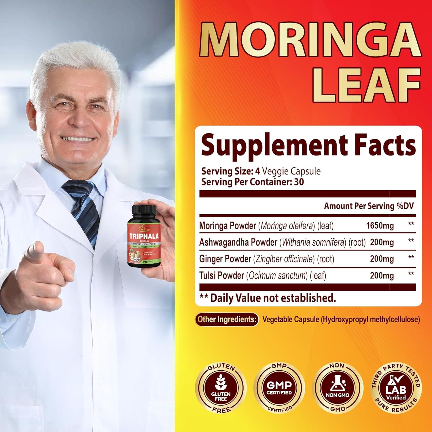 Cápsulas de Moringa Orgánica Cadane 120 unidades - Suplemento Inmunológico