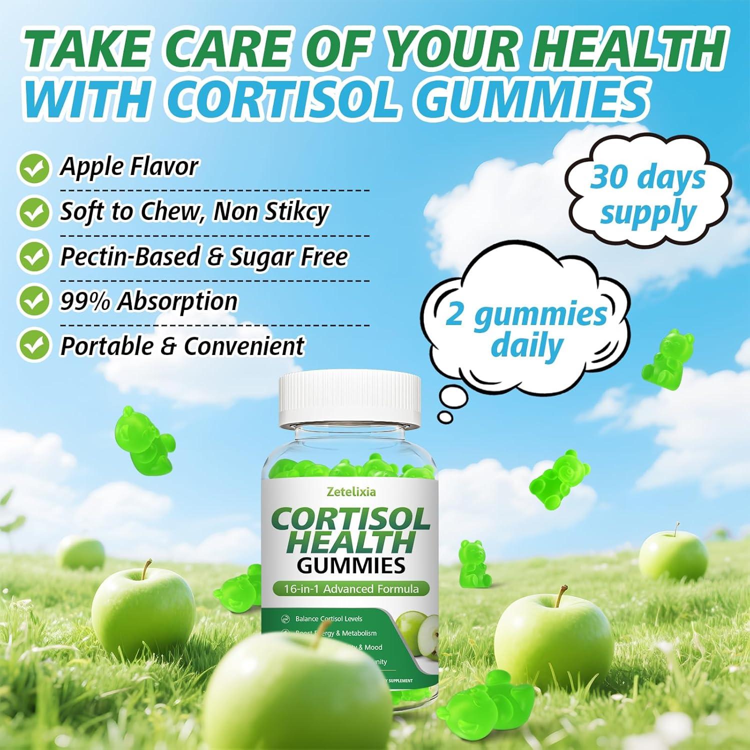 Gomitas de Cortisol Zetelixia 60 Unidades Sabor Manzana