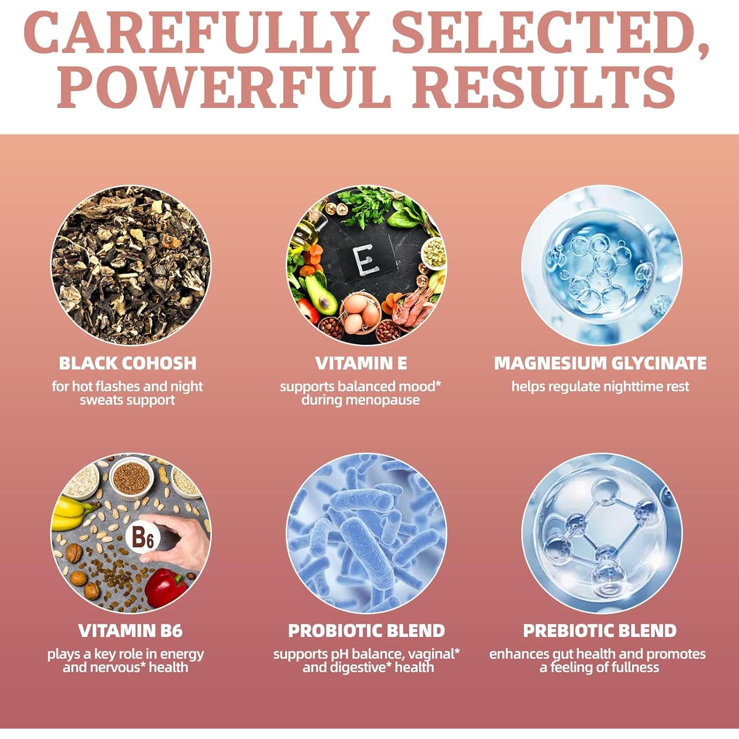 Gomitas Veganas OALSE Cohosh Negro 60 Unidades Alivio Menopausia