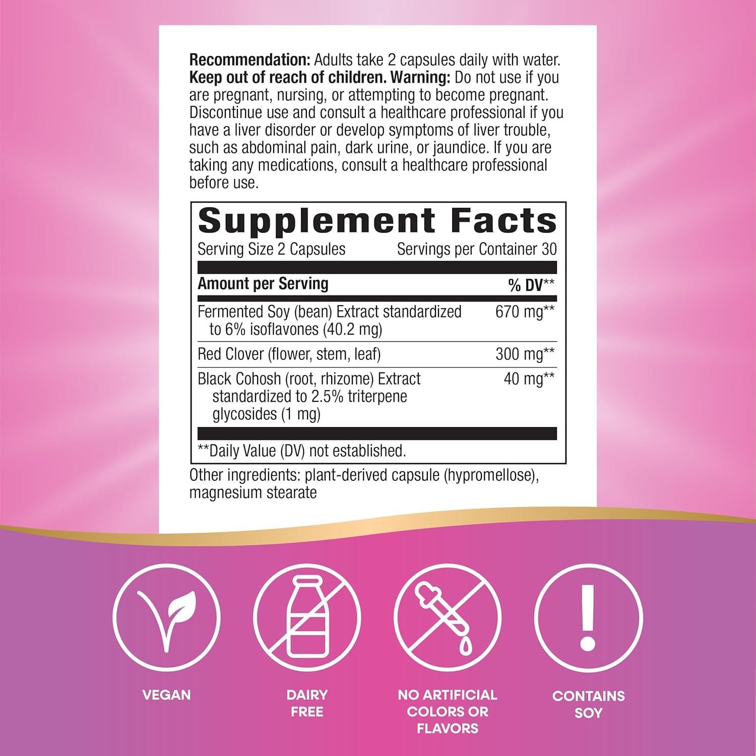 Suplemento Alivio Menopausia EstroSoy Nature's Way 60 Cápsulas