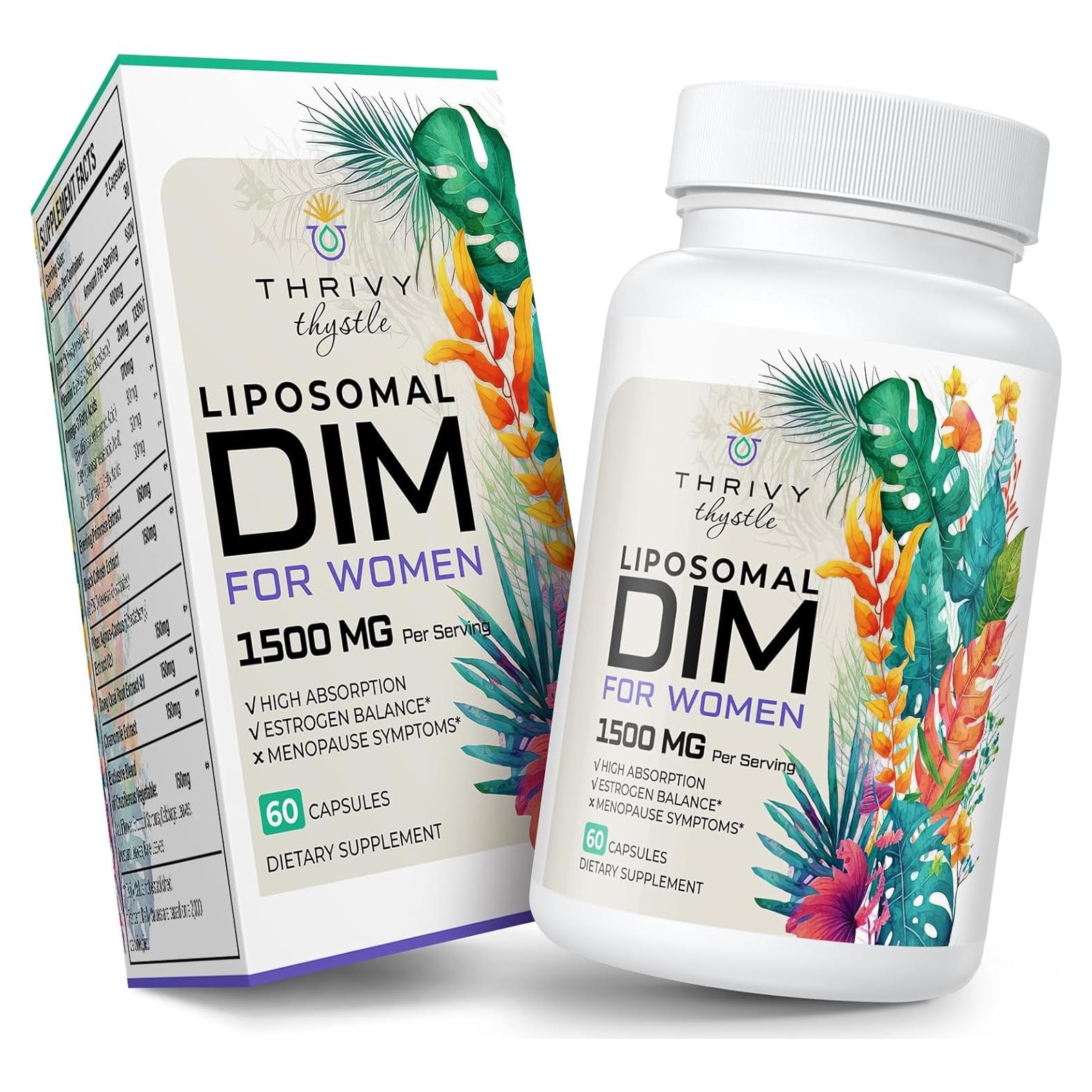 Suplemento Liposomal DIM 1500 mg ThrivyThystle - 60 Cápsulas