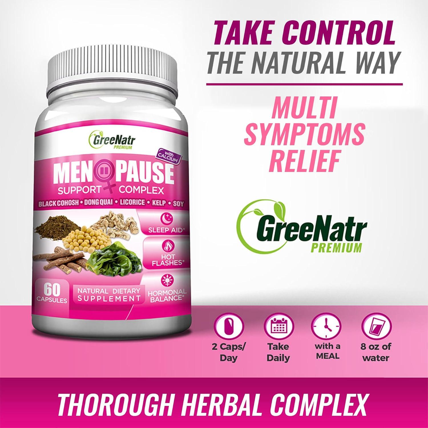 Suplemento Menopausia GreeNatr 3 Botellas - Alivio Sofocos y Hormonal