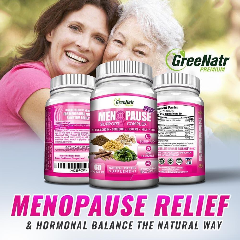 Suplemento Menopausia GreeNatr 3 Botellas - Alivio Sofocos y Hormonal