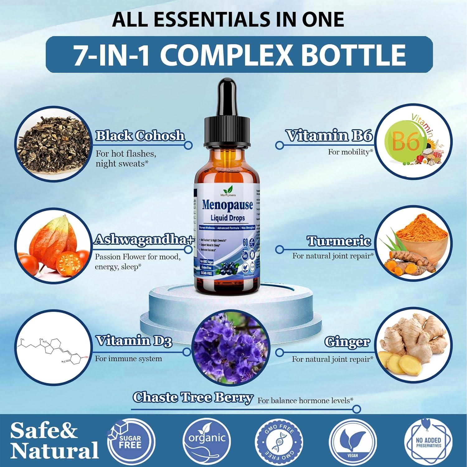 Suplemento Líquido Menopausia Vita PLynxera 60 ml Arándano