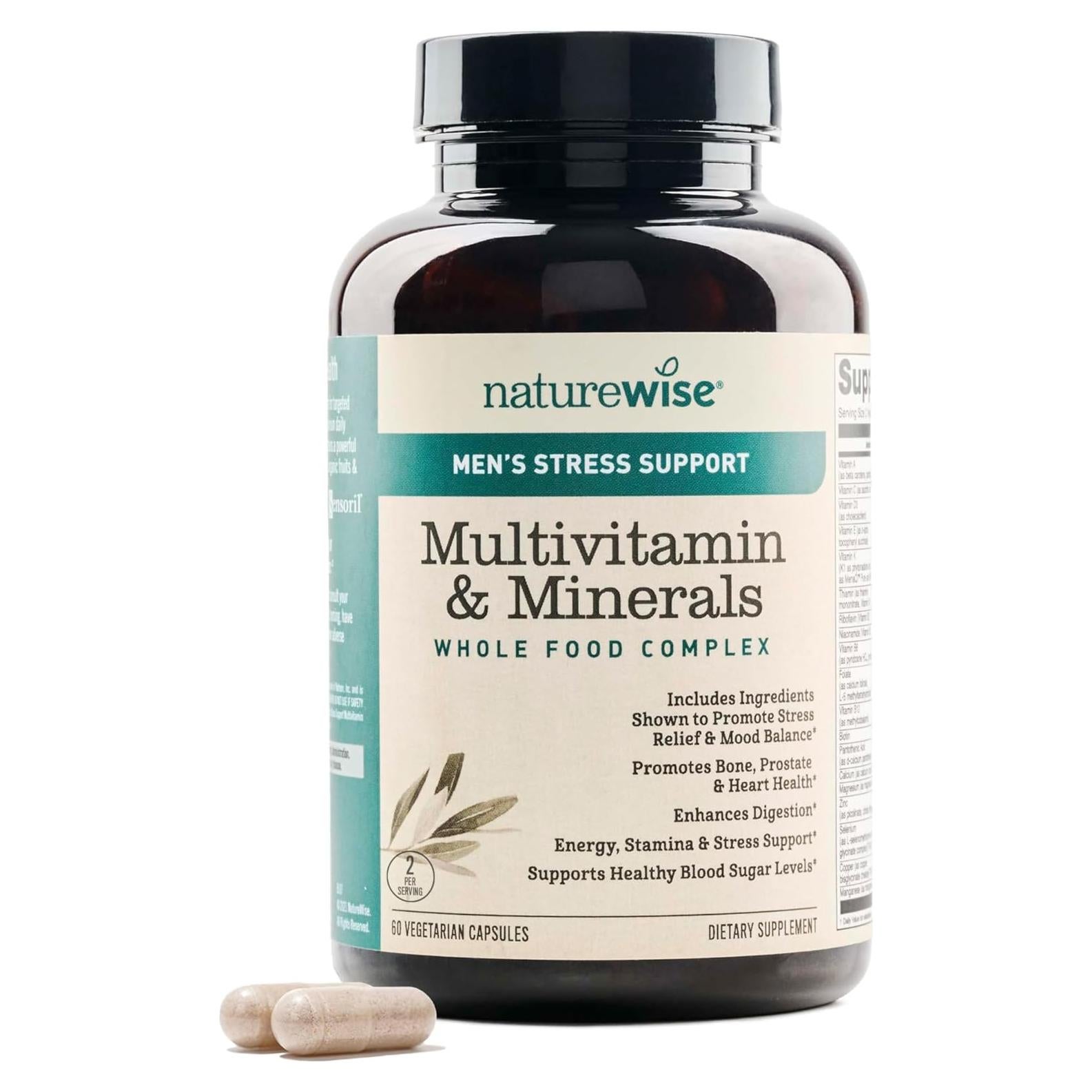 Multivitamina para Hombres NatureWise 60 Cápsulas - Salud y Estrés