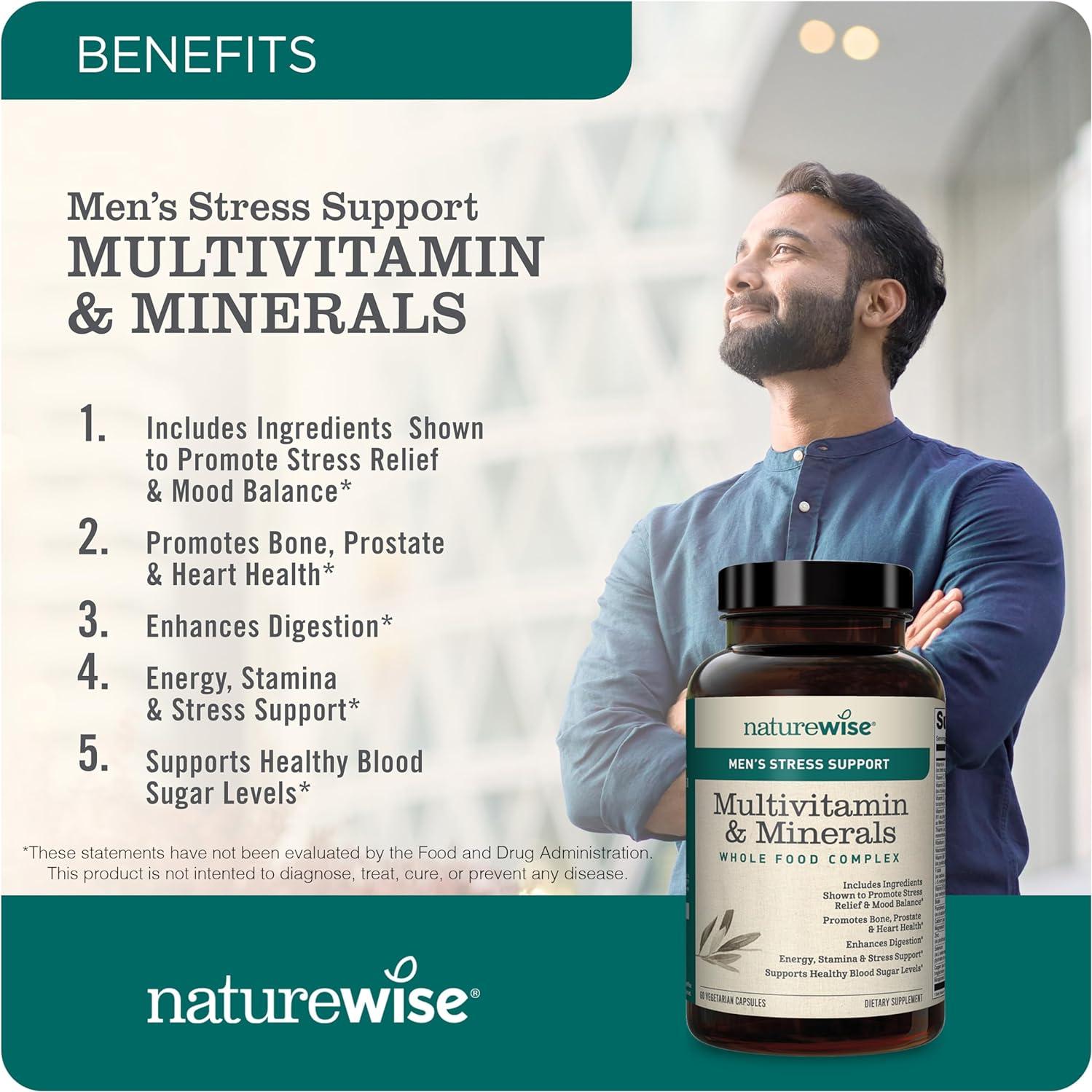 Multivitamina para Hombres NatureWise 60 Cápsulas - Salud y Estrés
