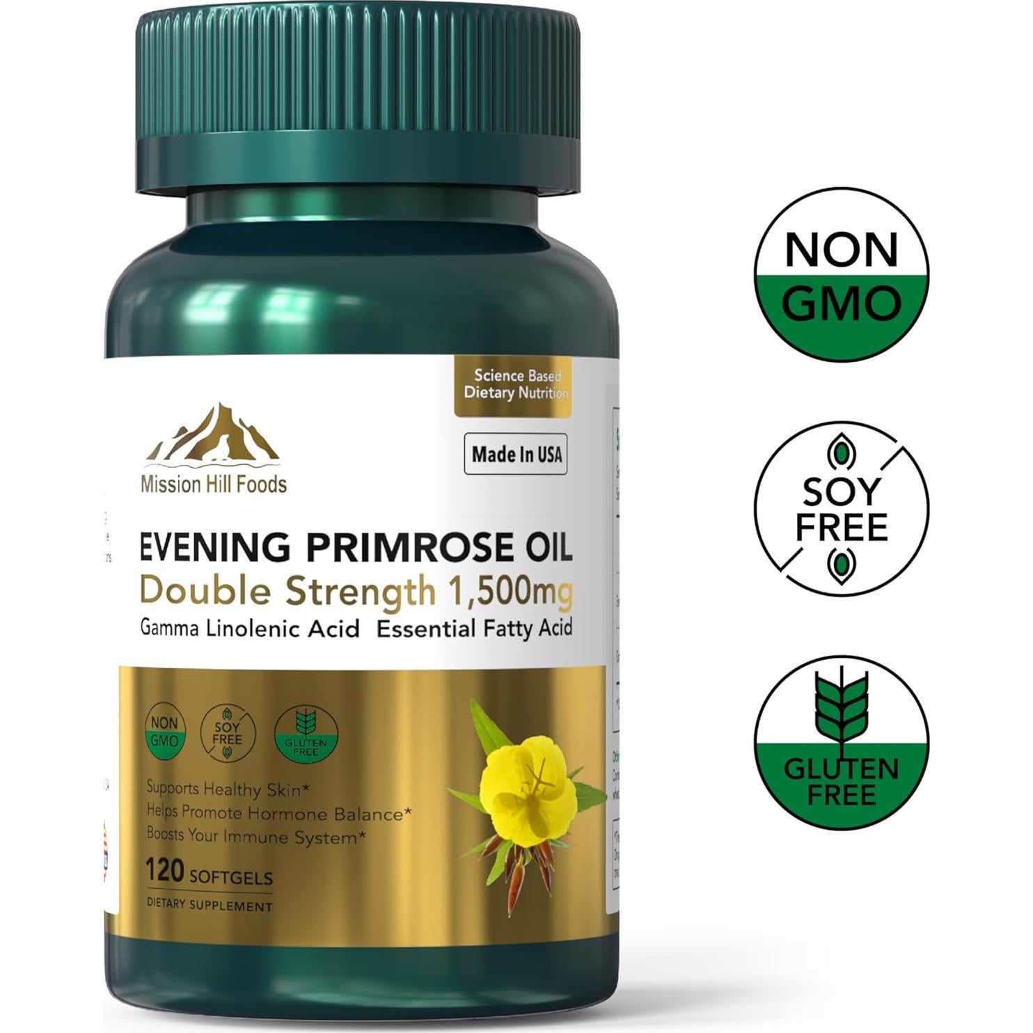 Aceite de Onagra 1500mg Mission Hill - 120 Gelatinas Blandas