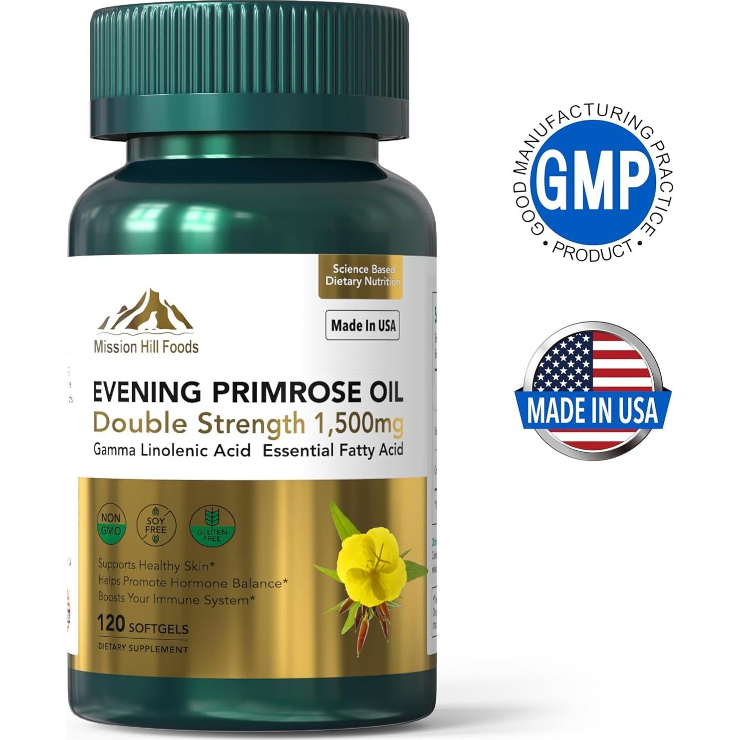 Aceite de Onagra 1500mg Mission Hill - 120 Gelatinas Blandas