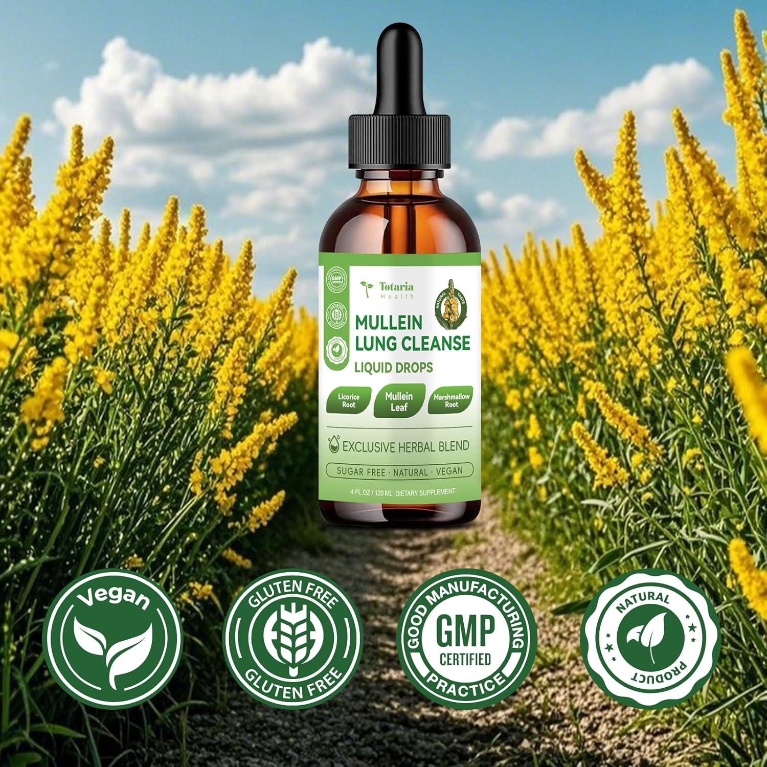 Gotas de Mullein Totaria 120ml - Desintoxicación Pulmonar