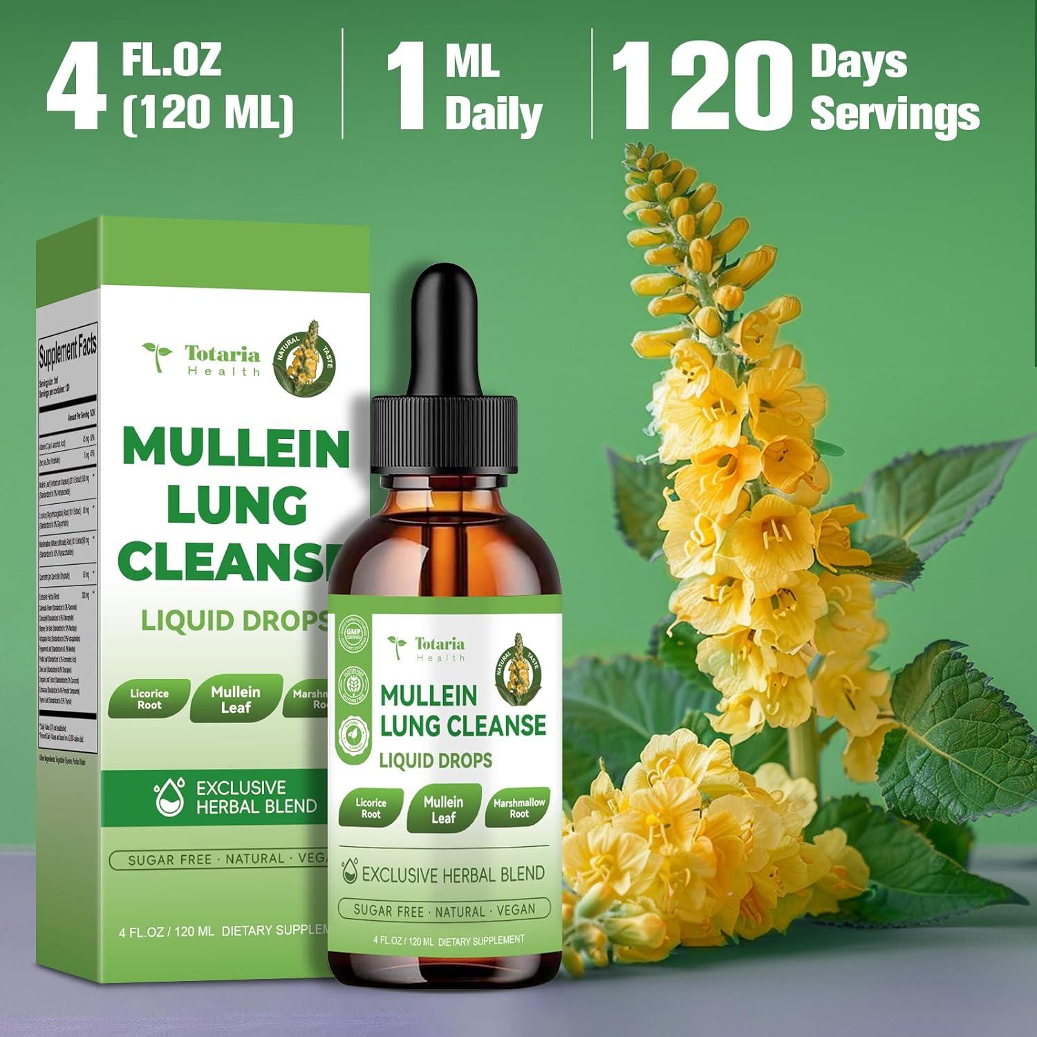 Gotas de Mullein Totaria 120ml - Desintoxicación Pulmonar