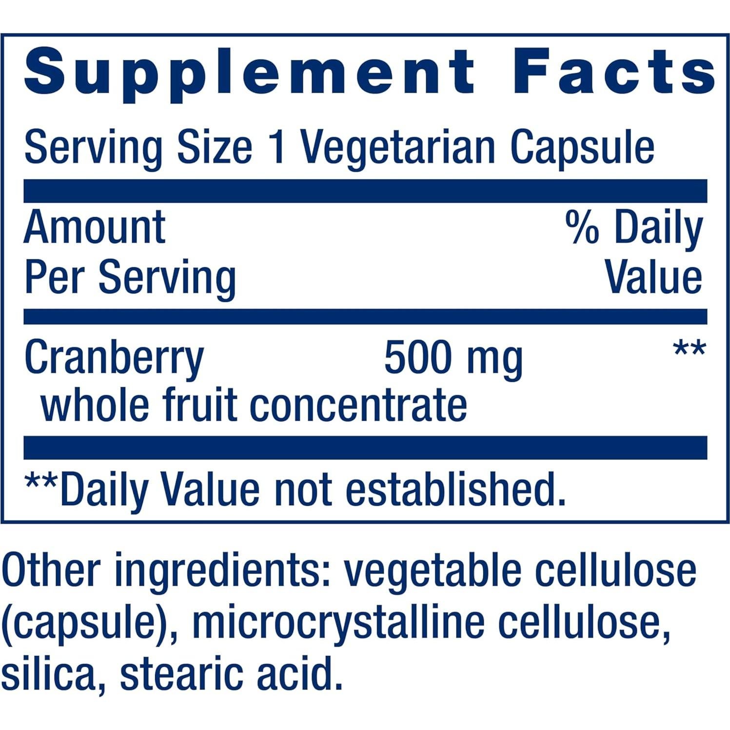 Cran-Max Life Extension 500 mg Arándano 60 Cápsulas Vegetariana