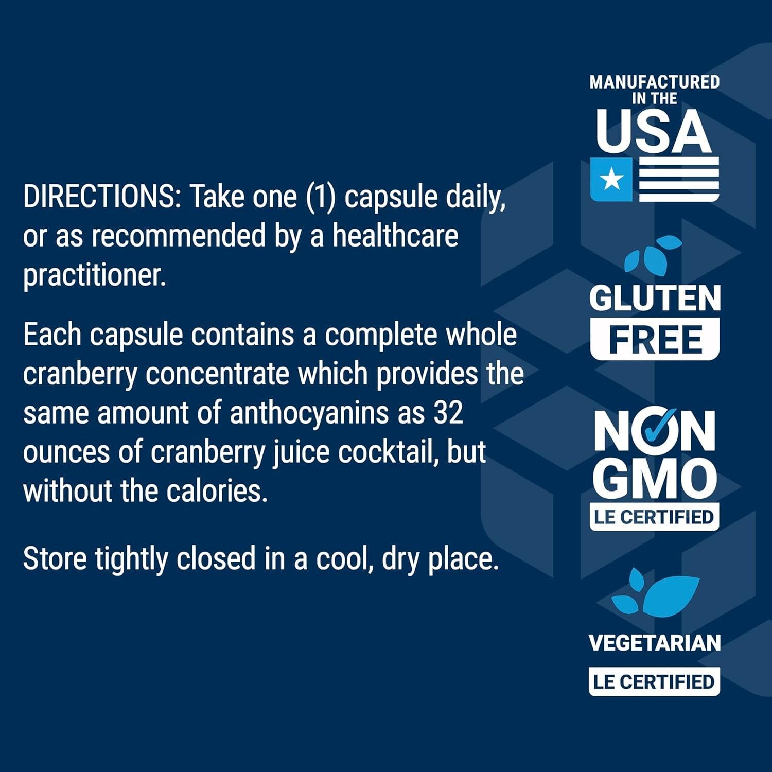 Cran-Max Life Extension 500 mg Arándano 60 Cápsulas Vegetariana