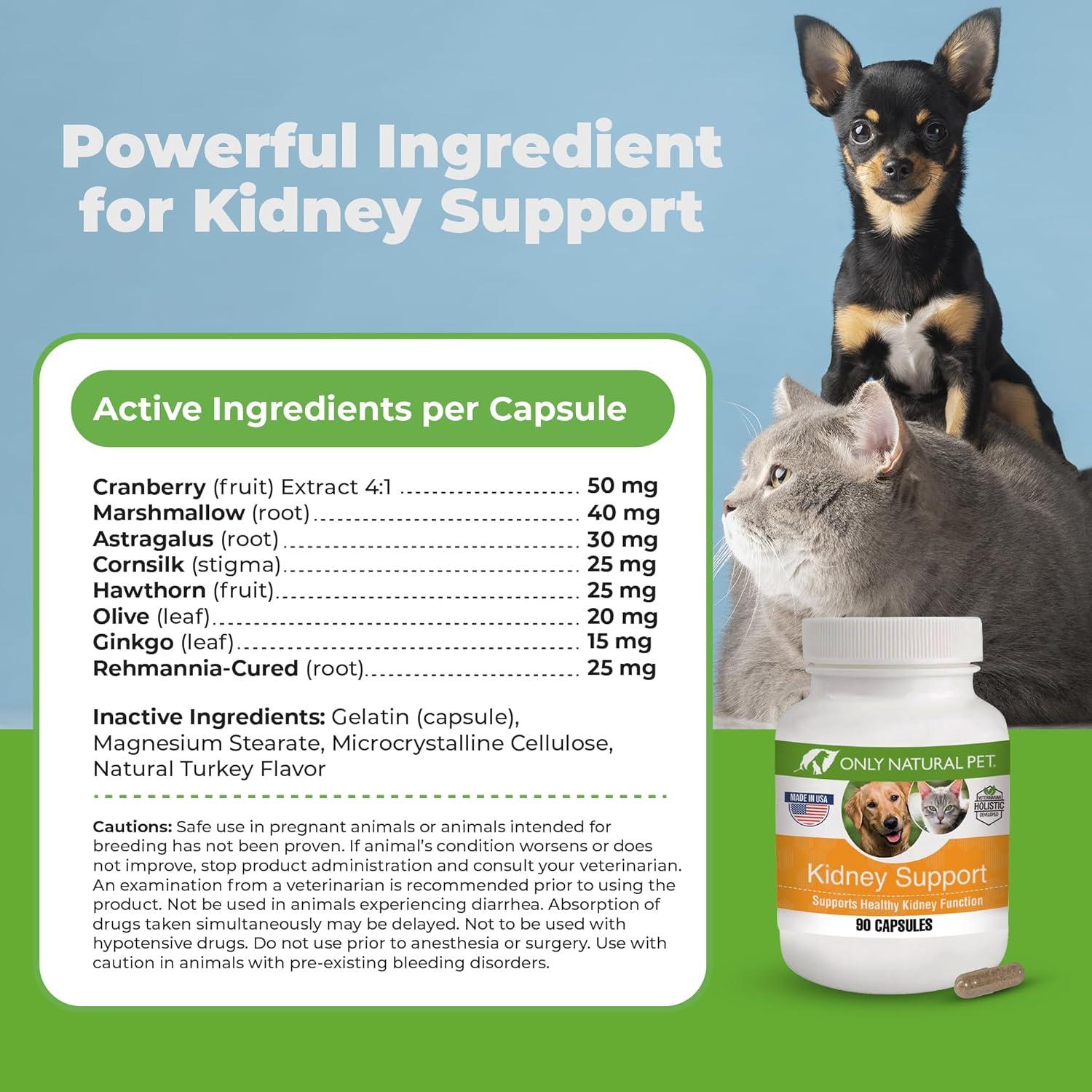 Suplemento Renal Only Natural Pet 90 Cápsulas para Mascotas